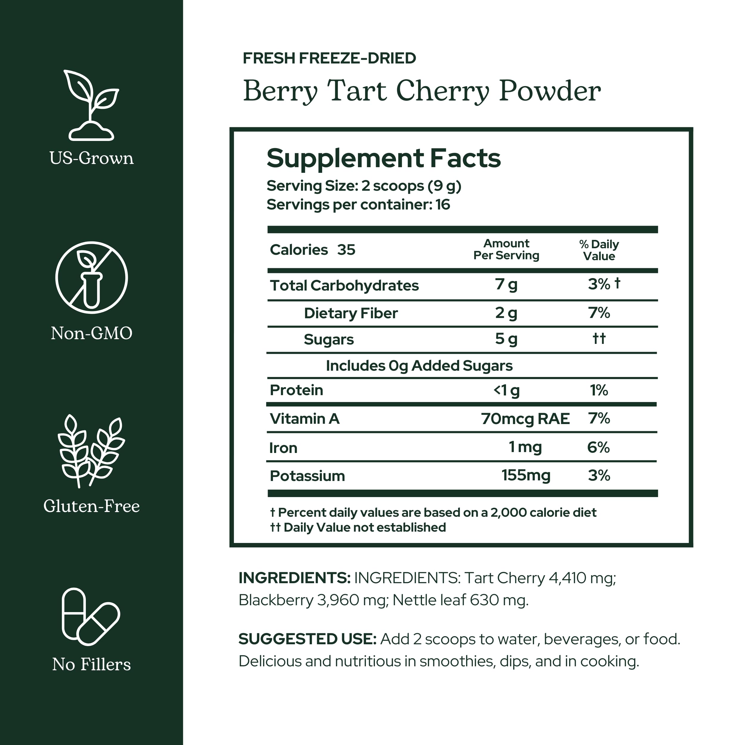 Eclectic Herb - Berry Tart Cherry Powder | Joint Support Supplement | Superfood Vitamin & Mineral Supplement | Freeze Dried, Vegan, Non-GMO, Gluten-Free (5.1 oz | 144 g) ECLECTIC INSTITUTE buy supplements canada