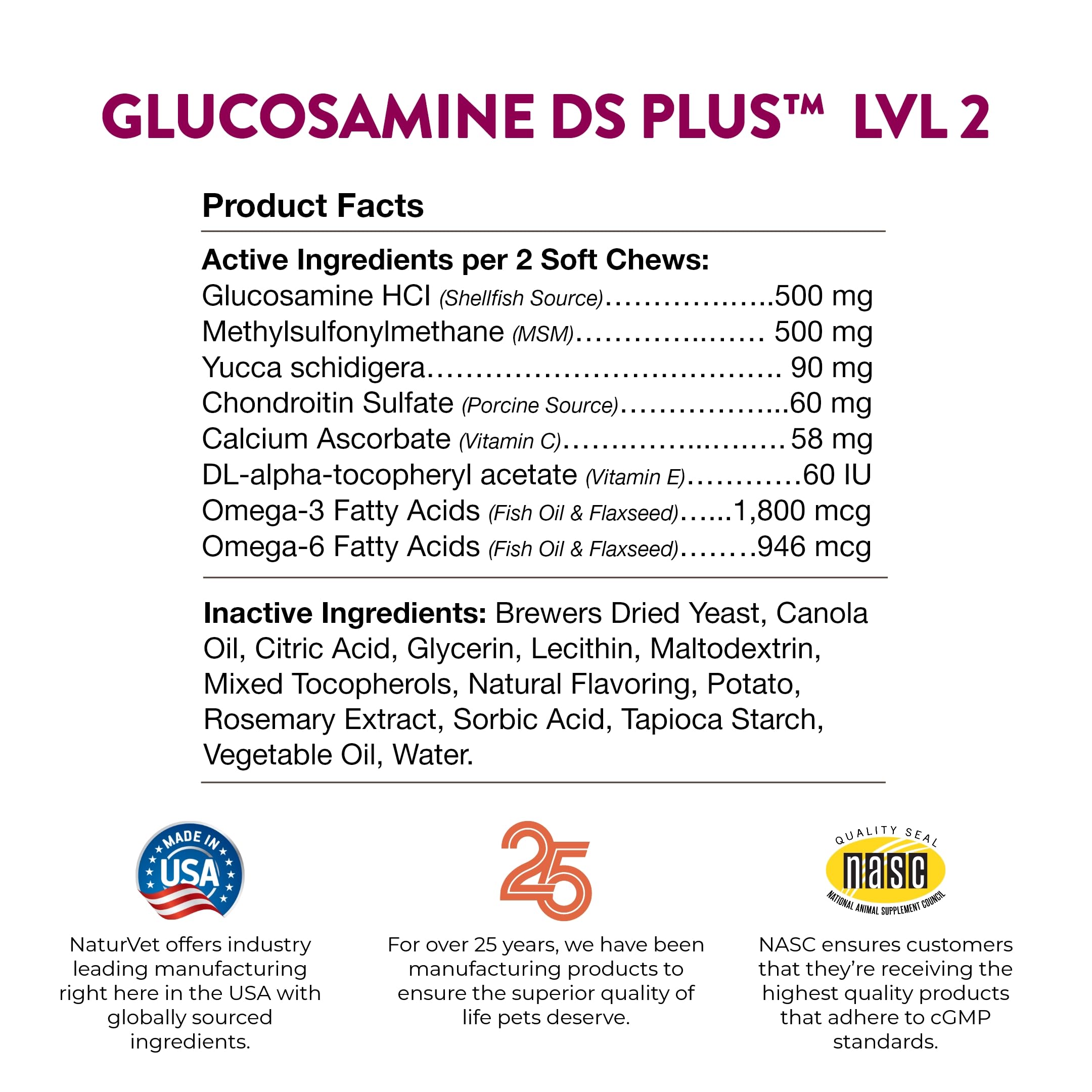 NaturVet – Glucosamine DS Plus - Level 2 Moderate Care – Supports Healthy Hip & Joint Function – Enhanced with Glucosamine, MSM & Chondroitin – for Dogs & Cats – 240 Soft Chews NaturVet buy supplements canada