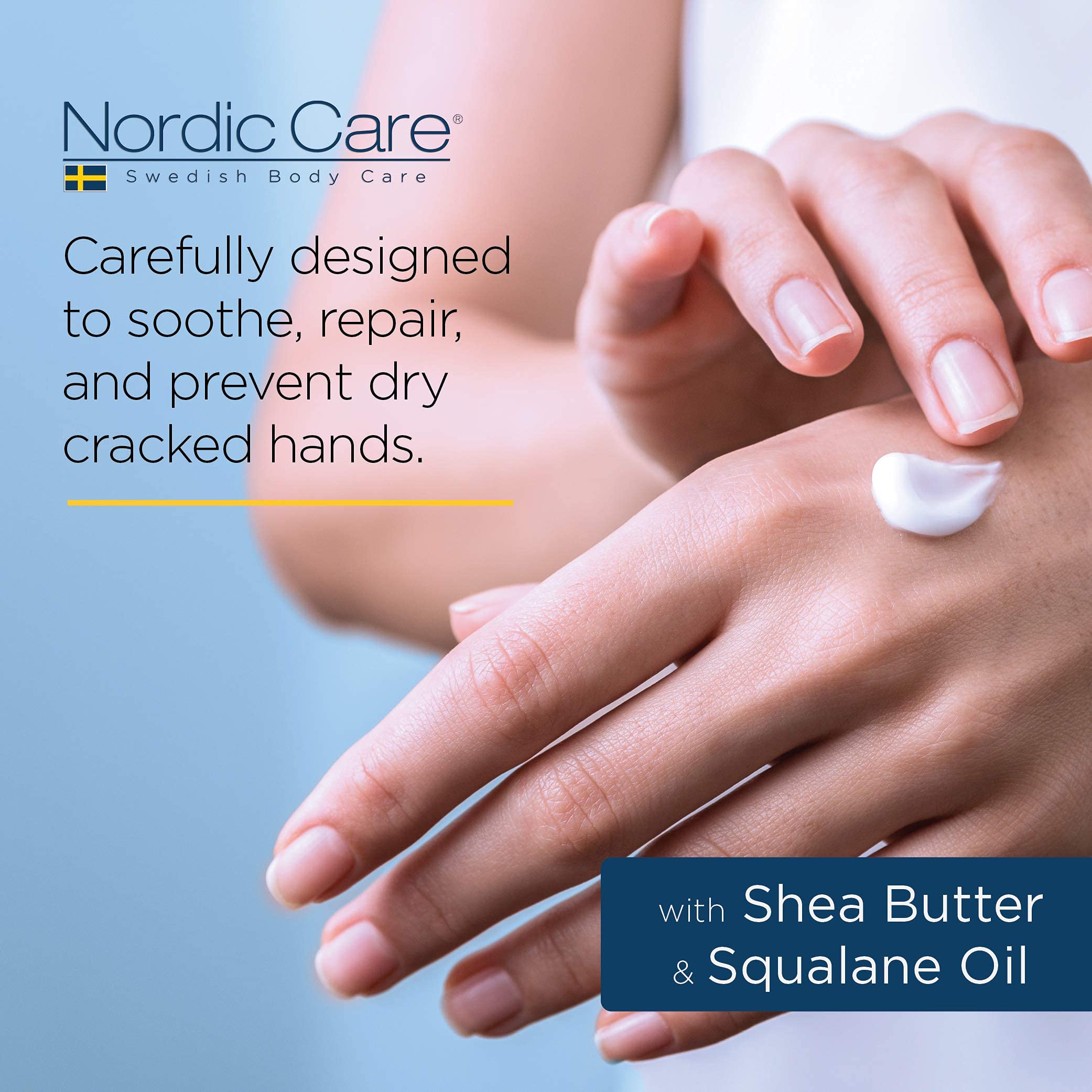 Nordic Care Hand Cream, 6 oz. | Shea Butter Hand Lotion for Dry Hands and Cracked Skin | Paraben & Lanolin-free | Essential Oils, Vitamin A & E, Squalane & Lavender Nordic Care buy supplements canada
