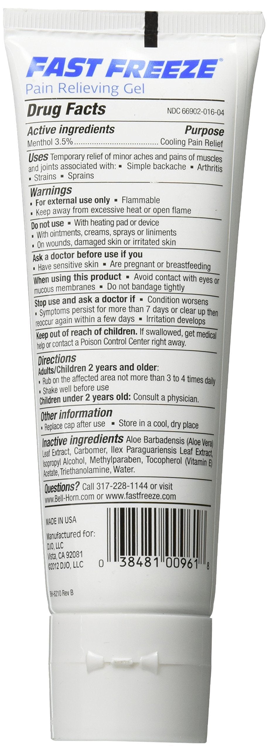 Fast Freeze All-Natural Cooling Pain Relief Therapy: Gel Tube, 4 fl oz Fast Freeze buy supplements canada