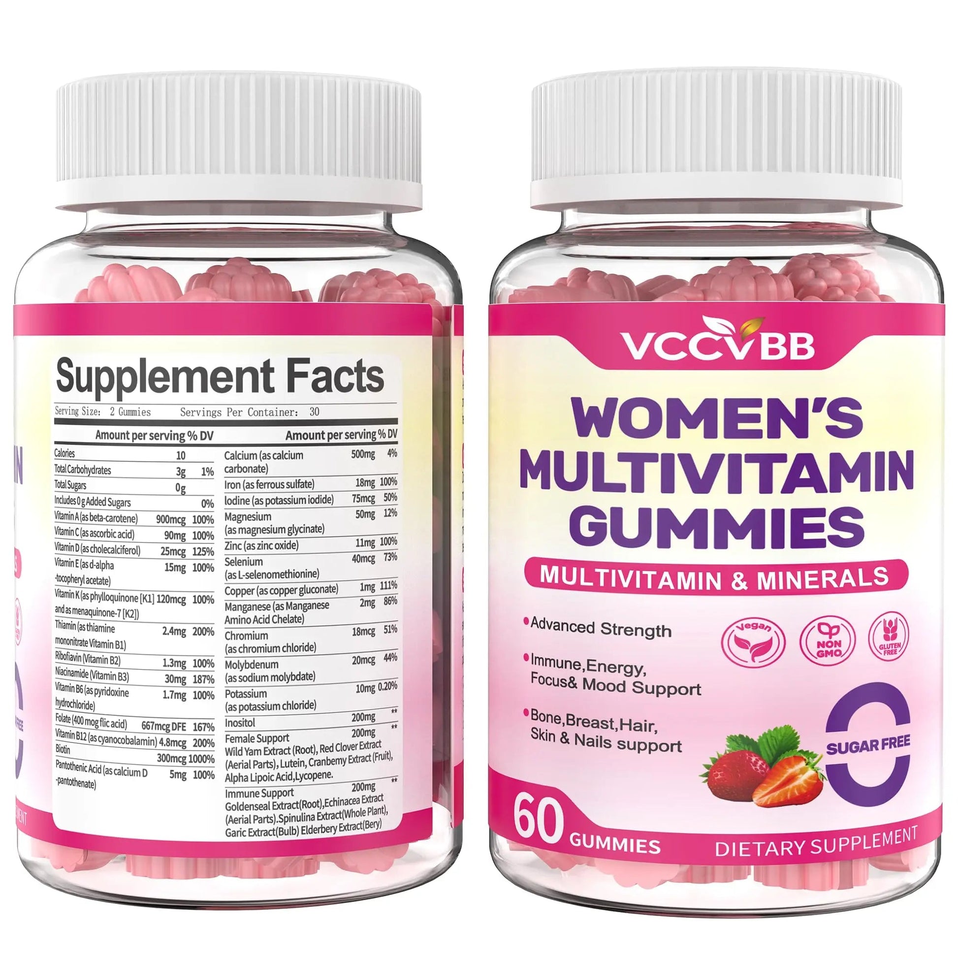 VCCVBB All-in-One Women's Multivitamin Gummies with Complete Vitamin & Mineral Complex, Herbal Blends for Energy, Overall Health VCCVBB buy supplements canada