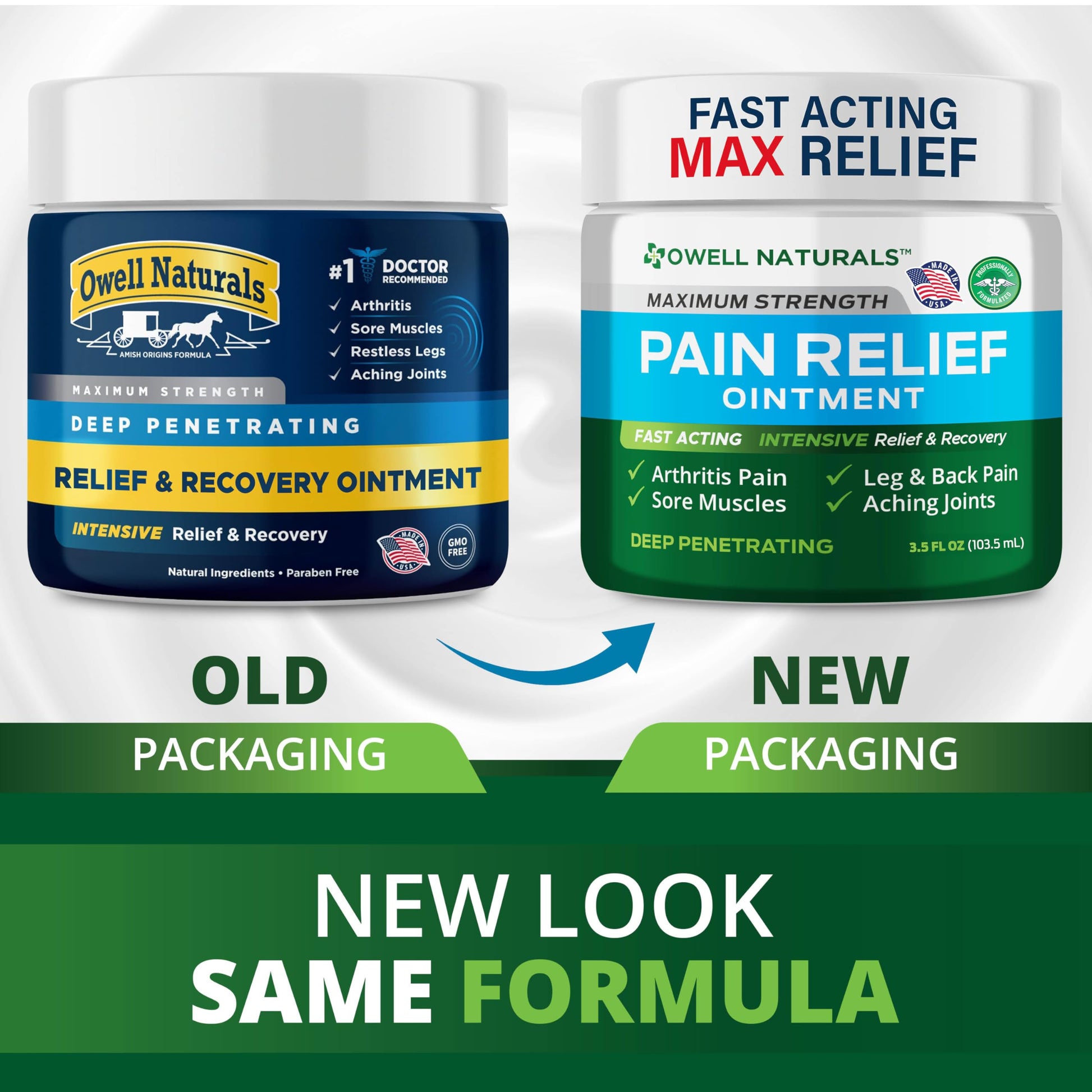 OWELL NATURALS Pain Relief Ointment Deep Penetrating Fast Acting Formula for Arthritis, Joint & Muscle Discomfort, Stiffness, Long-Lasting Soothing Balm, 3.5 oz Owell Naturals buy supplements canada