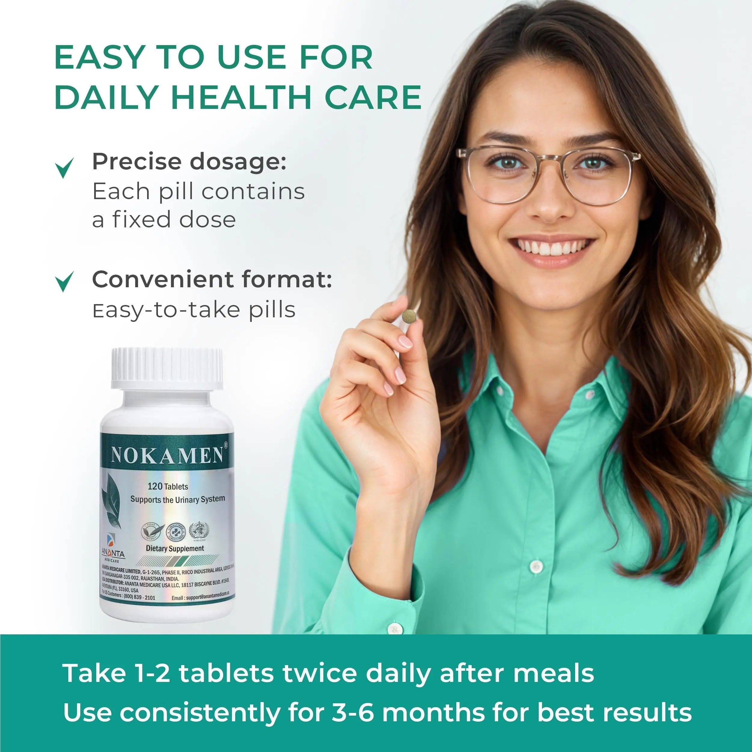 Ananta Medicare USA NOKAMEN – Kidney & Urinary Tract Support Herbal Formula, 120 Tabs Ananta Medicare USA buy supplements canada