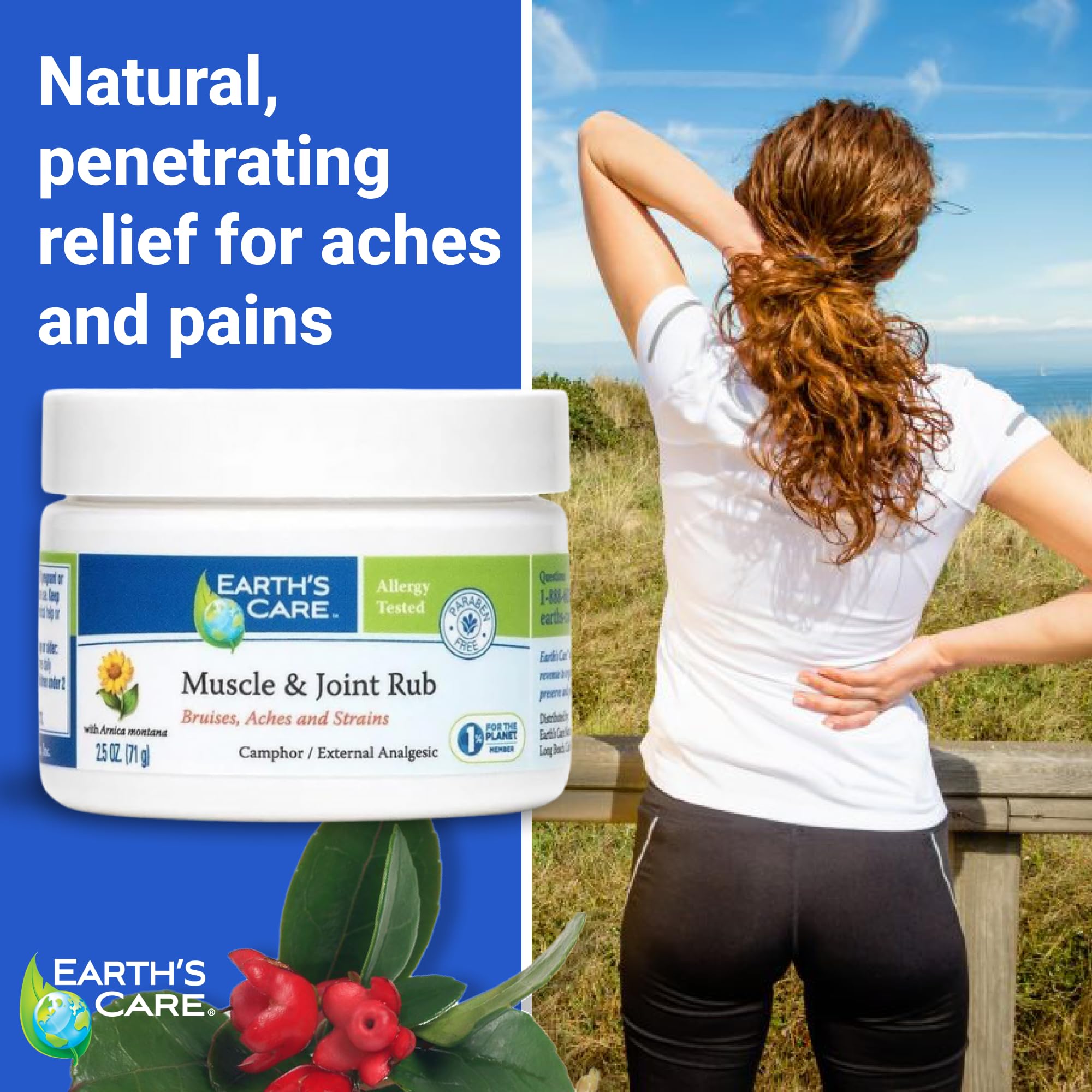 Earth's Care Muscle & Joint Rub - for Sore Muscles, Bruises, Aches and Strains - 2.5 OZ. Earth's Care buy supplements canada