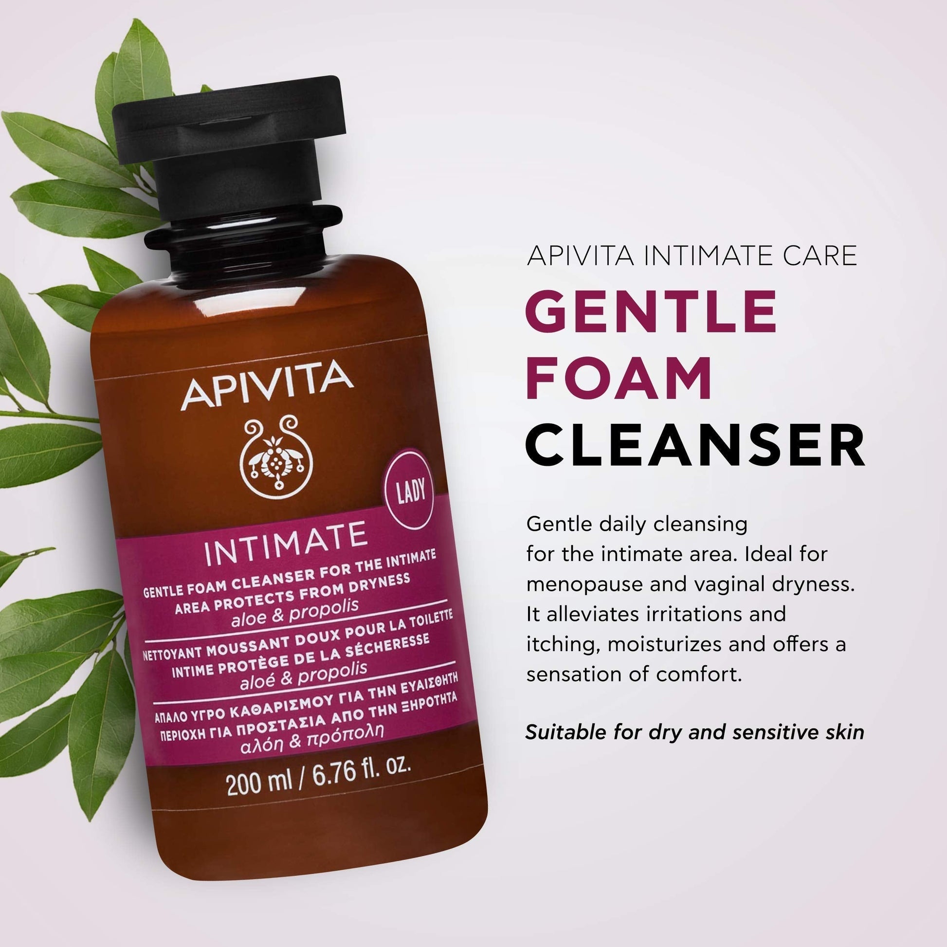 APIVITA Gentle Foam Cleanser for the Intimate Area, pH Balancing Feminine Wash Apivita buy supplements canada