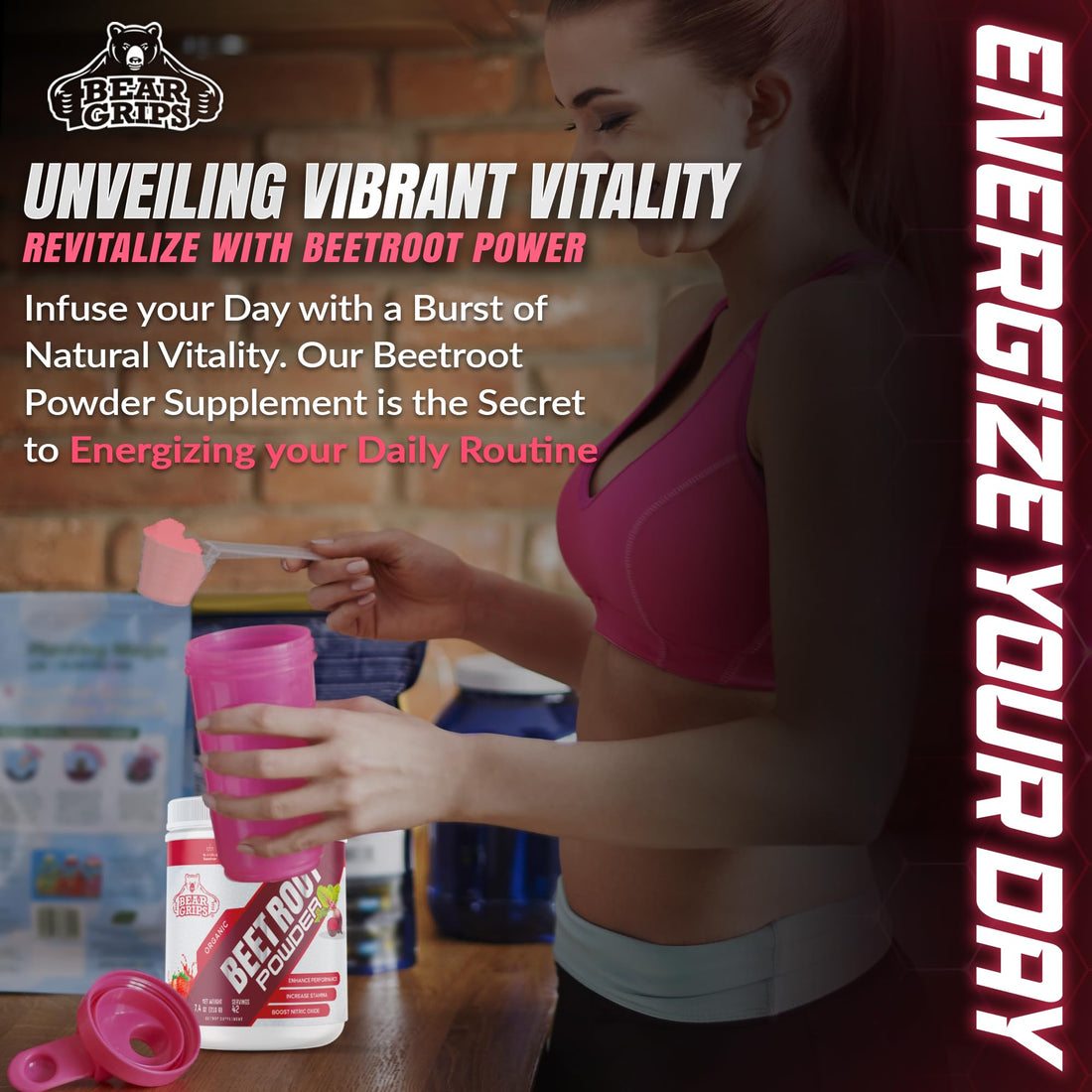 Organic Beet Root Powder - Nitric Oxide Supplement Super Food Beets Supplements Bear Grips buy supplements canada
