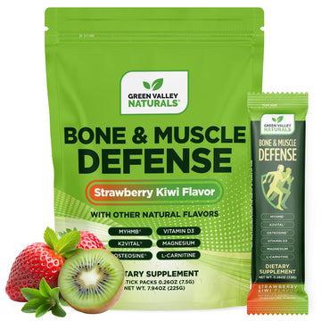 Bone & Muscle Defense Stick Pack | HMB + Leucine Amino Blend for Muscle Support | Protein Growth & Strength Formula for Women & Men | Fertility & Energy Support | Convenient On-the-Go Supplement GREEN VALLEY NATURALS buy supplements canada