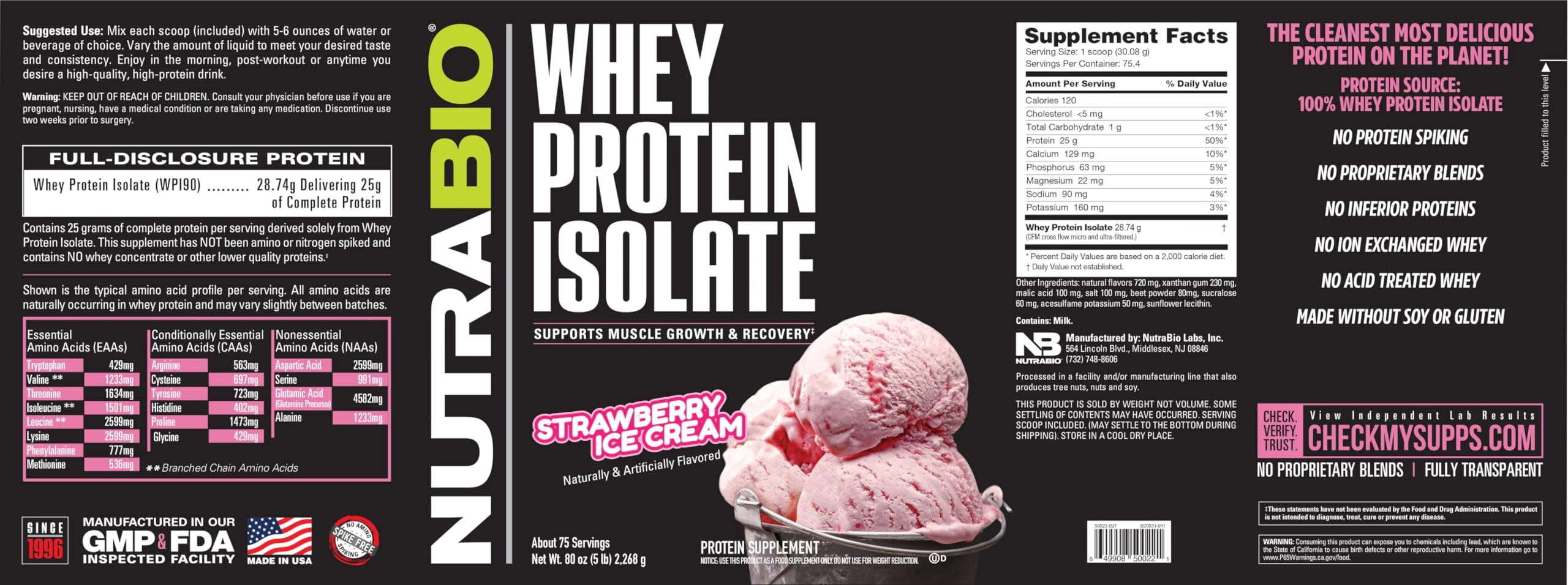 NutraBio Whey Protein Isolate Supplement – 25g of Protein Per Scoop with Complete NutraBio buy supplements canada
