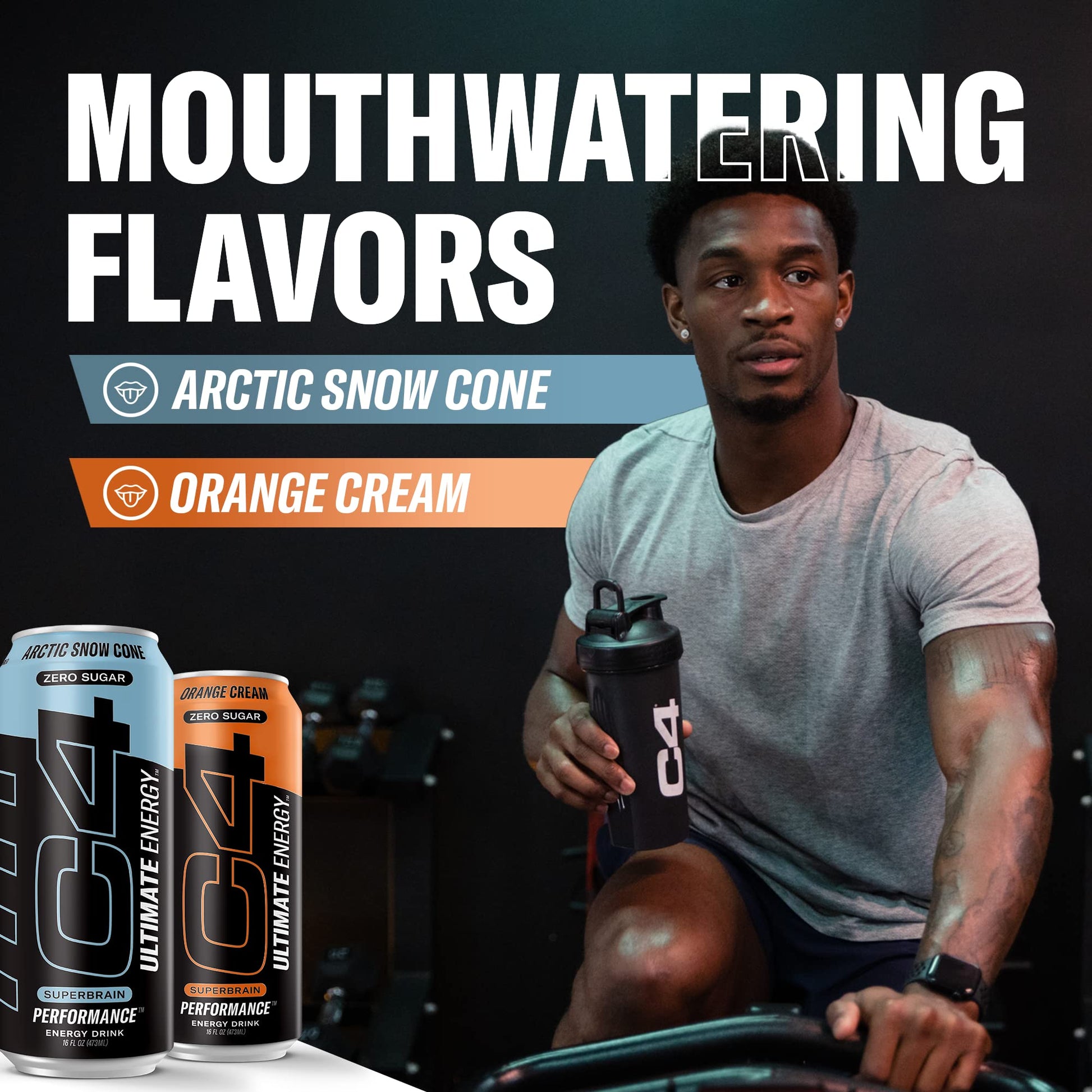 C4 Ultimate Sugar Free Energy Drink 16oz (Pack of 24) | Arctic Snow Cone | Pre Workout Cellucor buy supplements canada
