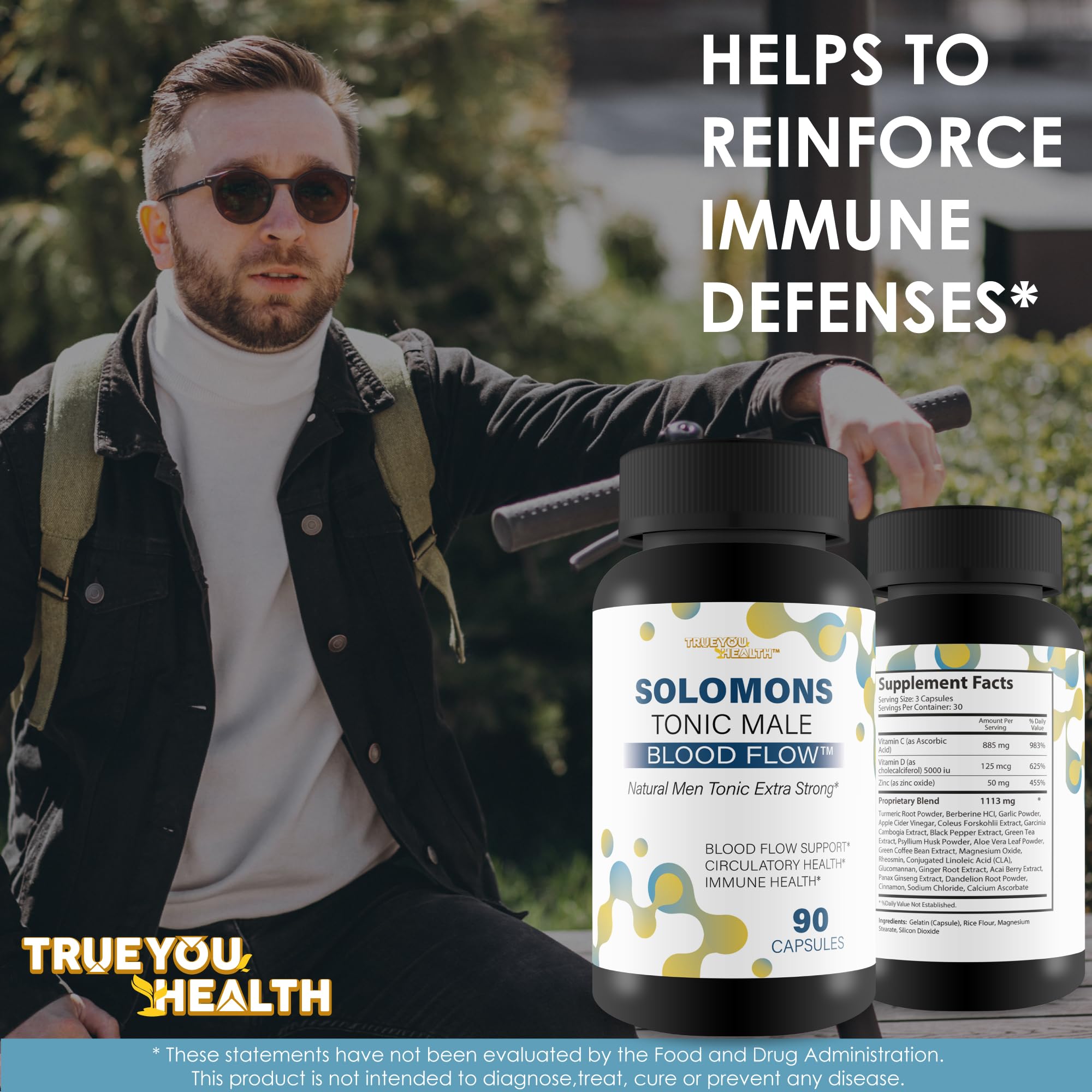 Solomons Tonic - Our Best Mens Blood Flow Supplement - Good Blood Flow Support - Male Blood Flow Capsules - Max Blood Flow Pills - Blood Circulation Supplements for Men - Male Blood Circulation Pills True You Health buy supplements canada