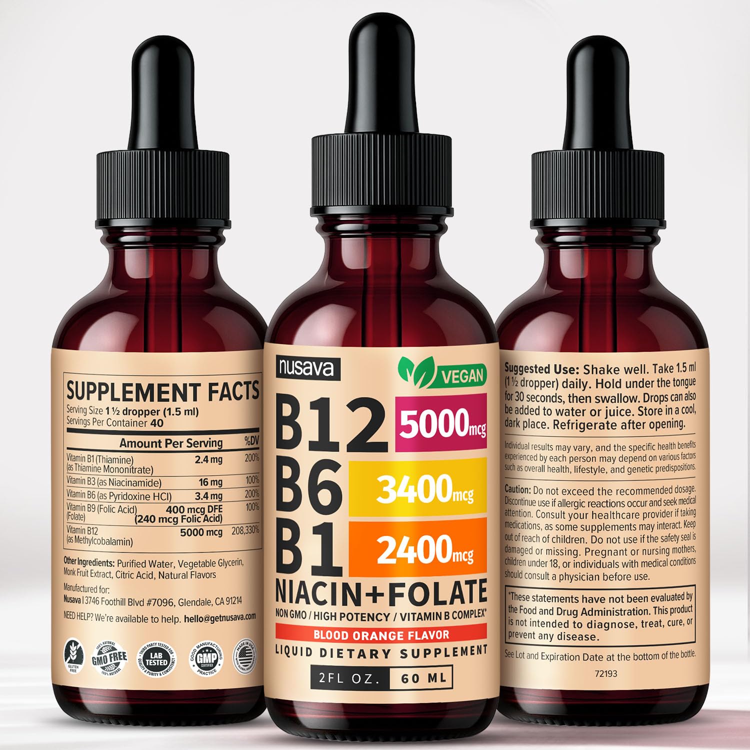 (2 Pack) Vitamin B12 and B6 Liquid Drops, B12 Sublingual Vitamin B Complex - B 12 Vitamin 5000mcg - B12 Methylcobalamin for Energy NUSAVA buy supplements canada