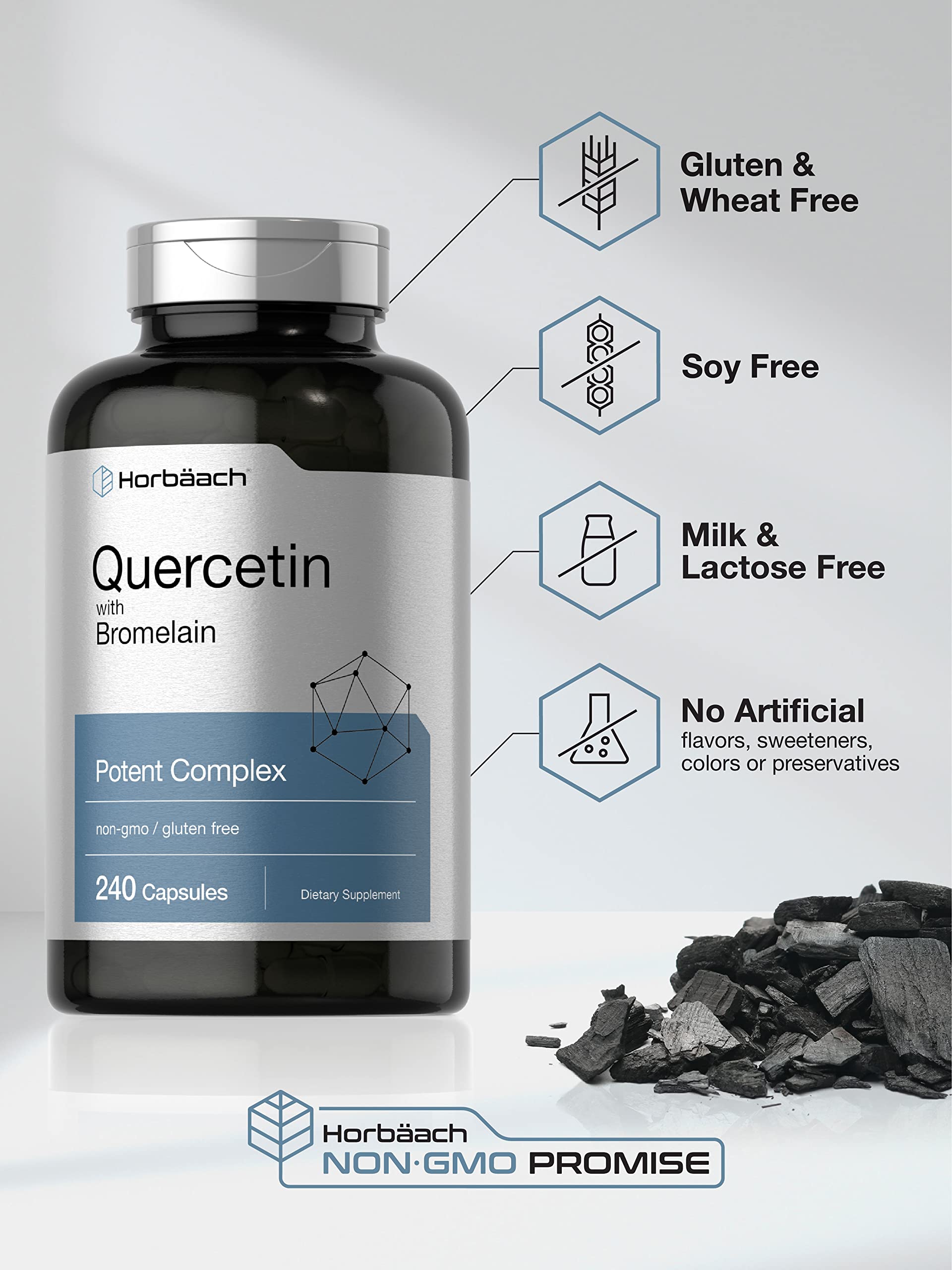 Quercetin with Bromelain Supplement | 240 Capsules | Non-GMO and Gluten Free Horbäach buy supplements canada