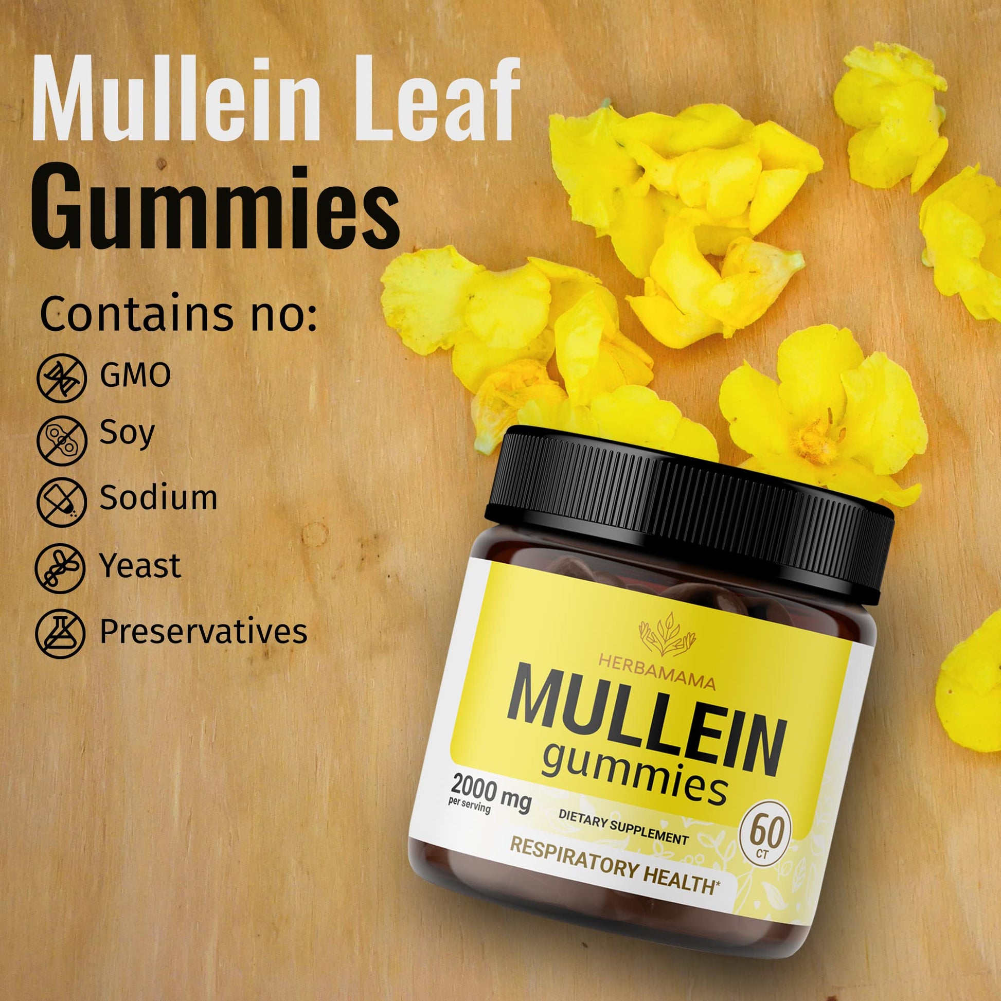 HERBAMAMA Mullein Gummies - Mullein Leaf Dietary Supplement for Respiratory HERBAMAMA buy supplements canada
