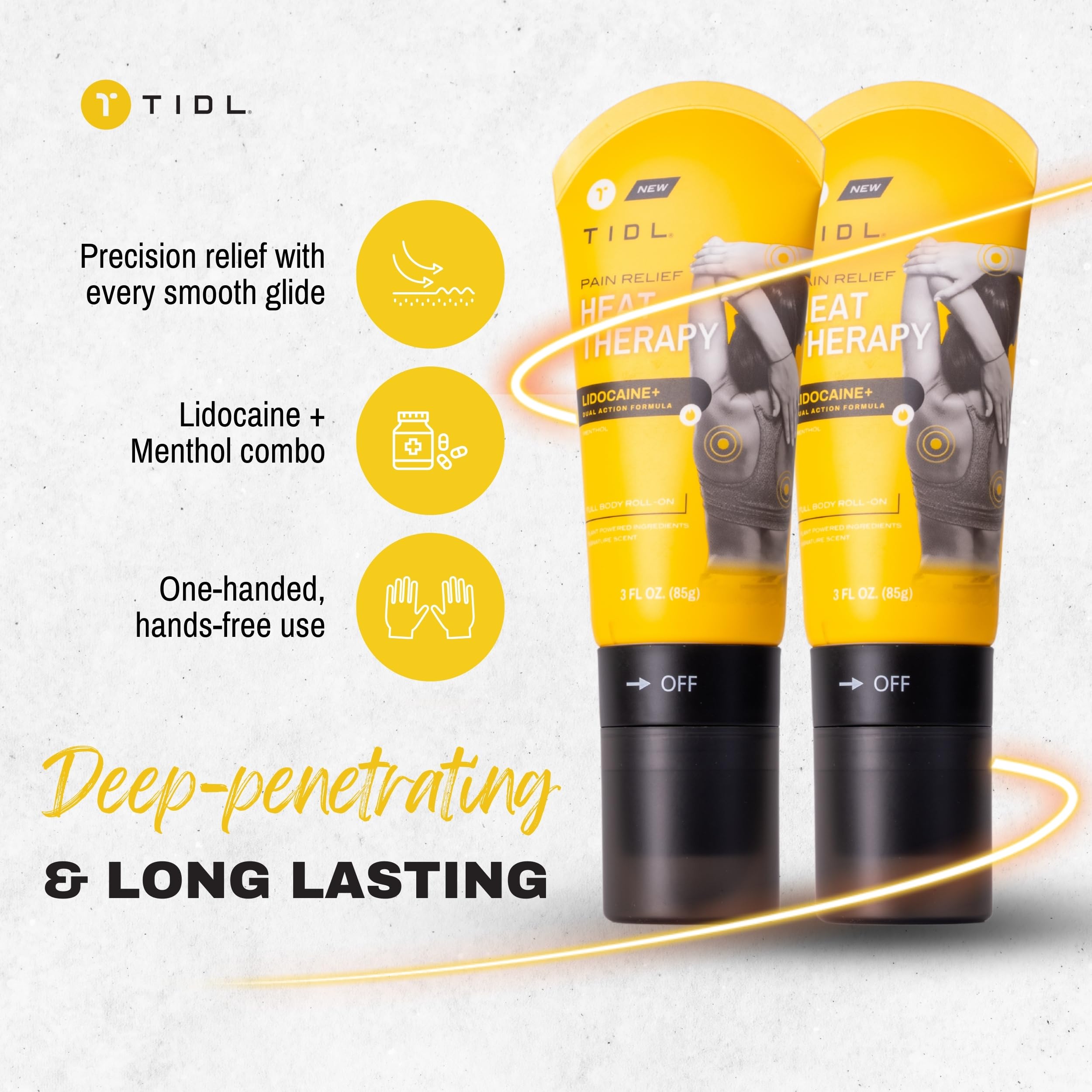 TIDL - Pain Relief Roll On - Fast-Acting Relief on Lower Back, Knee, Neck, Joint & Nerve Pain - Works for Post Workout, Sport & Muscle Recovery - Cooling, Topical, Lidocaine, Menthol (3oz, 1-Pack) TIDL buy supplements canada