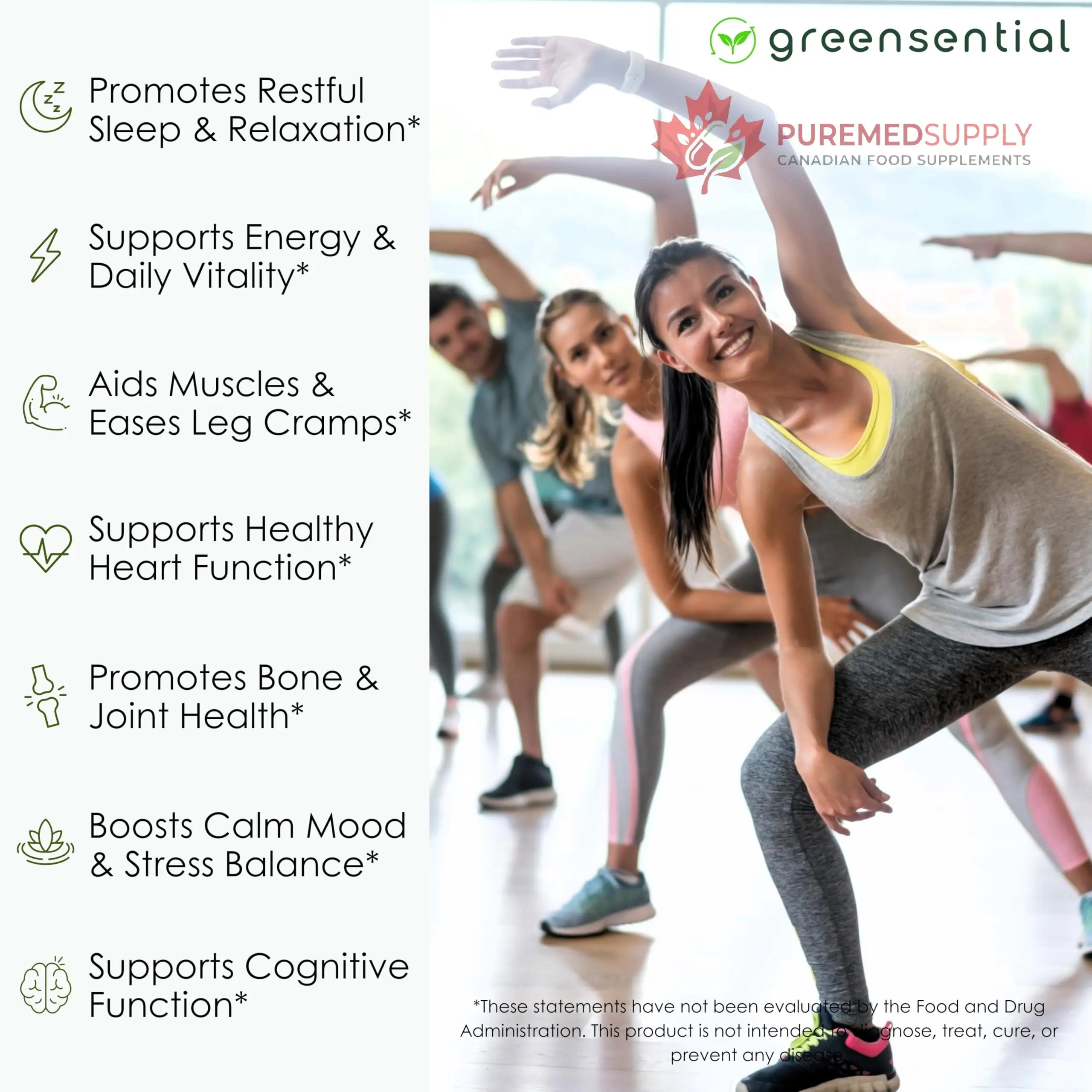 Greensential 5-in-1 Magnesium Complex 500mg | Glycinate, Malate, Citrate, Oxide & Aquamin® | for Sleep, Muscle & Heart Support | High Absorption, Vegan, 120 Capsules Greensential buy supplements canada