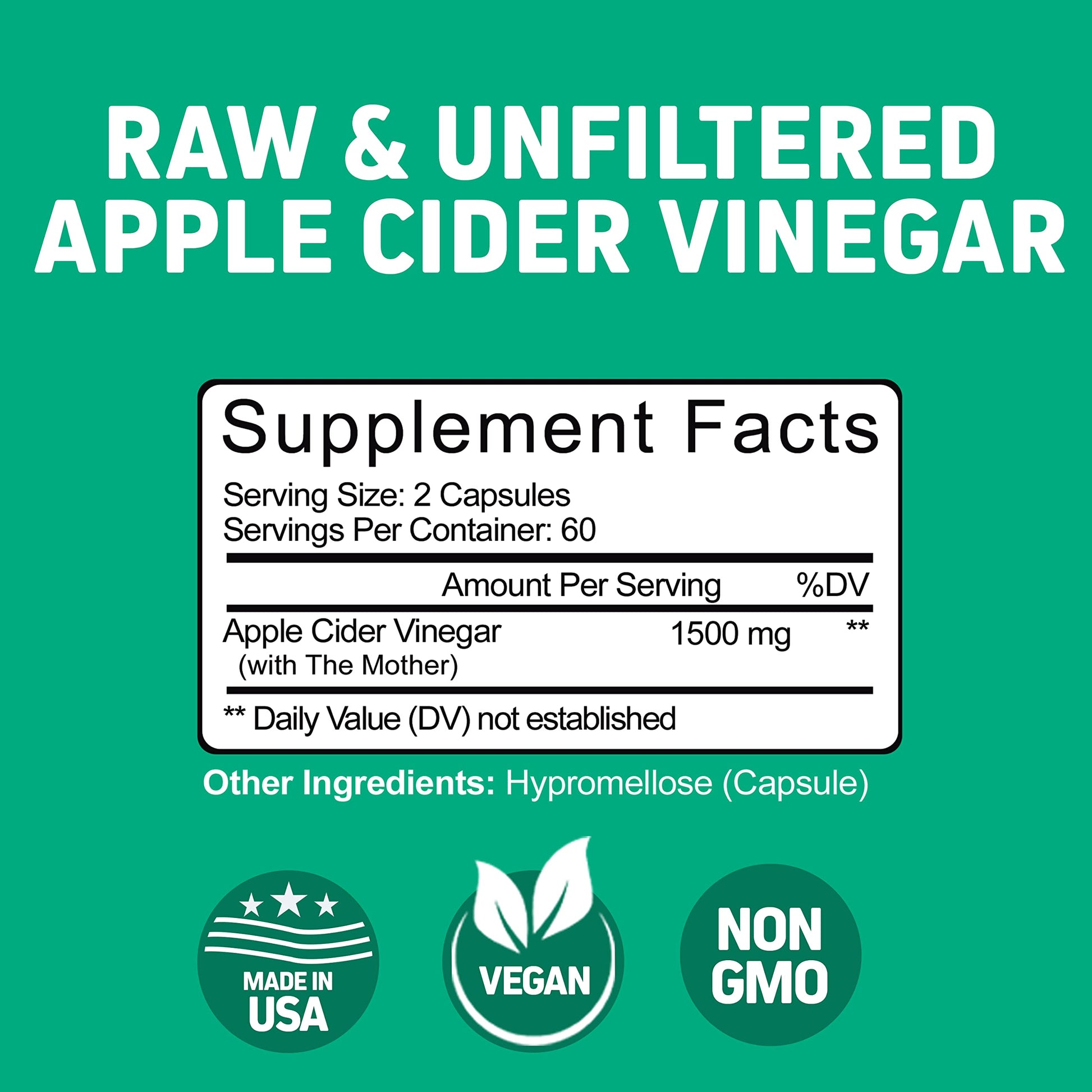 Herbtonics Raw Apple Cider Vinegar Capsules, 1500mg Detox Support (Packaging May Vary), 90 Caps Herbtonics buy supplements canada