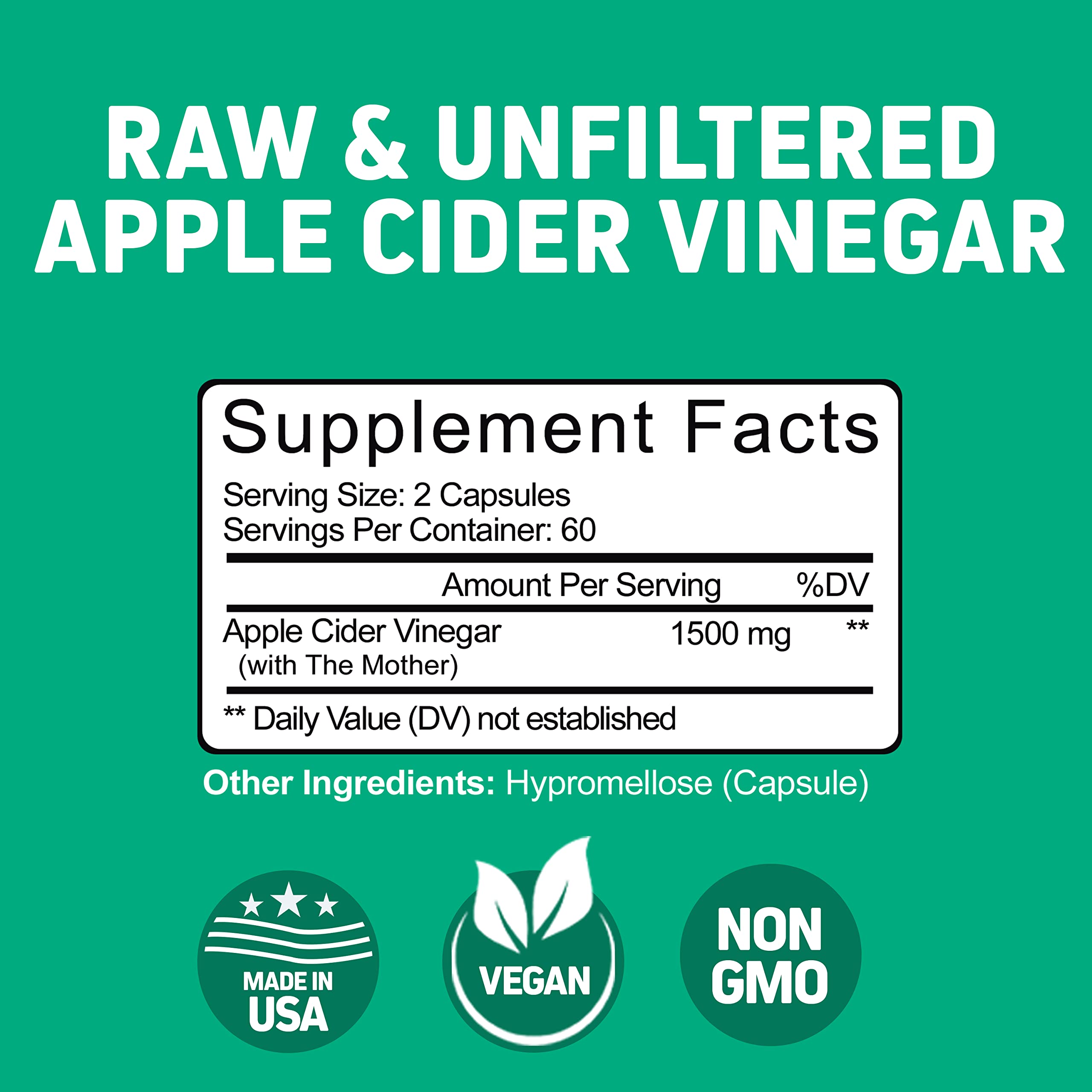 Herbtonics Raw Apple Cider Vinegar Capsules, 1500mg Detox Support (Packaging May Vary), 90 Caps Herbtonics buy supplements canada