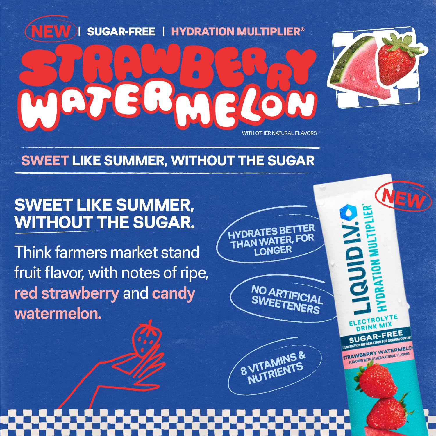 Liquid I.V.® Hydration Multiplier Sugar-Free - Strawberry Watermelon | Electrolyte Powder Drink Mix | 1 Pack (14 Servings) Liquid I.V. buy supplements canada