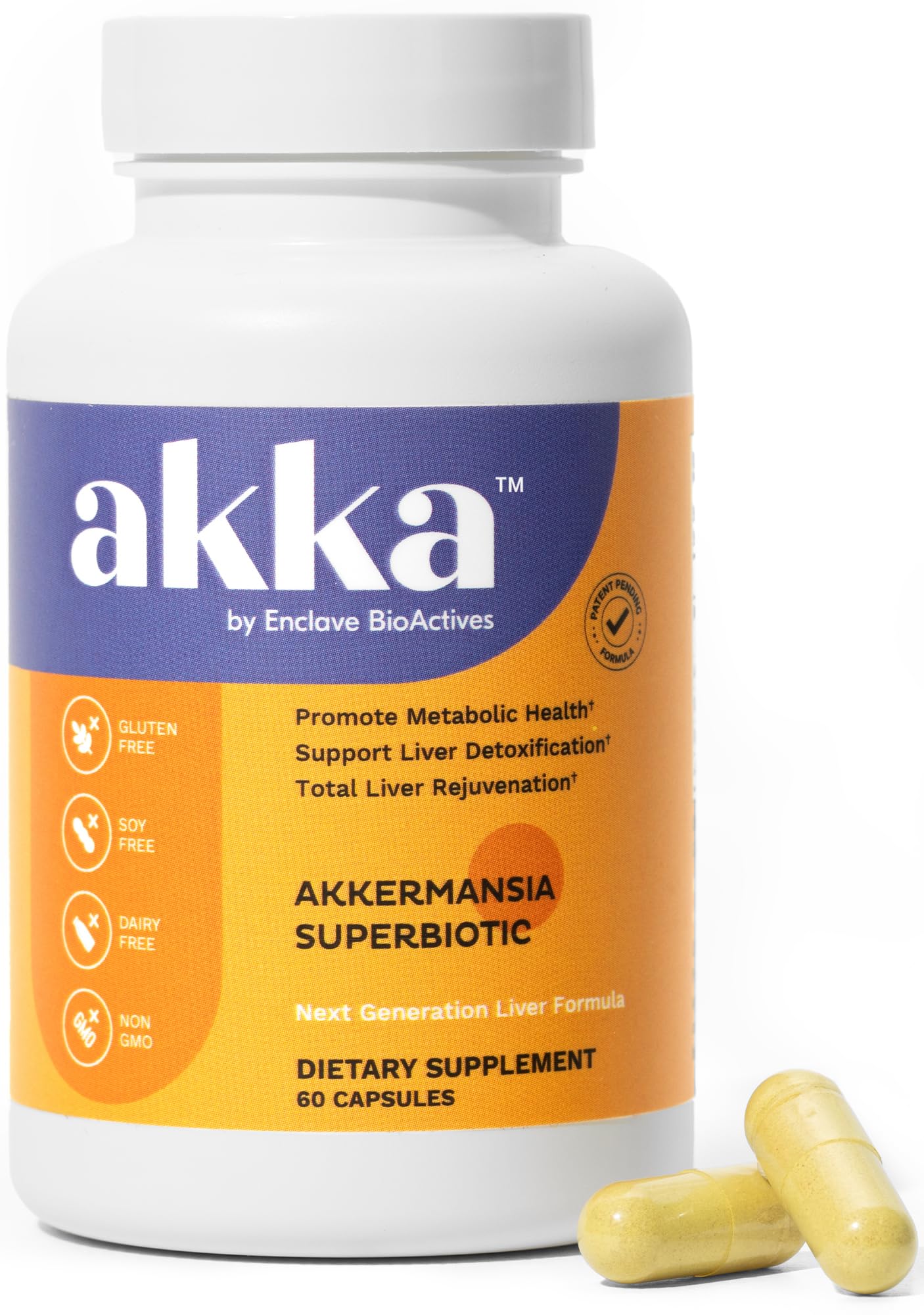 AKKA Premium Liver Cleanse Detox & Repair Superbiotic - Supports Liver Health & Function, Boosts Energy, Digestion & Metabolism with Bioavailable Pasteurized Akkermansia, Non-GMO, Gluten-Free, 60 Caps AKKA buy supplements canada
