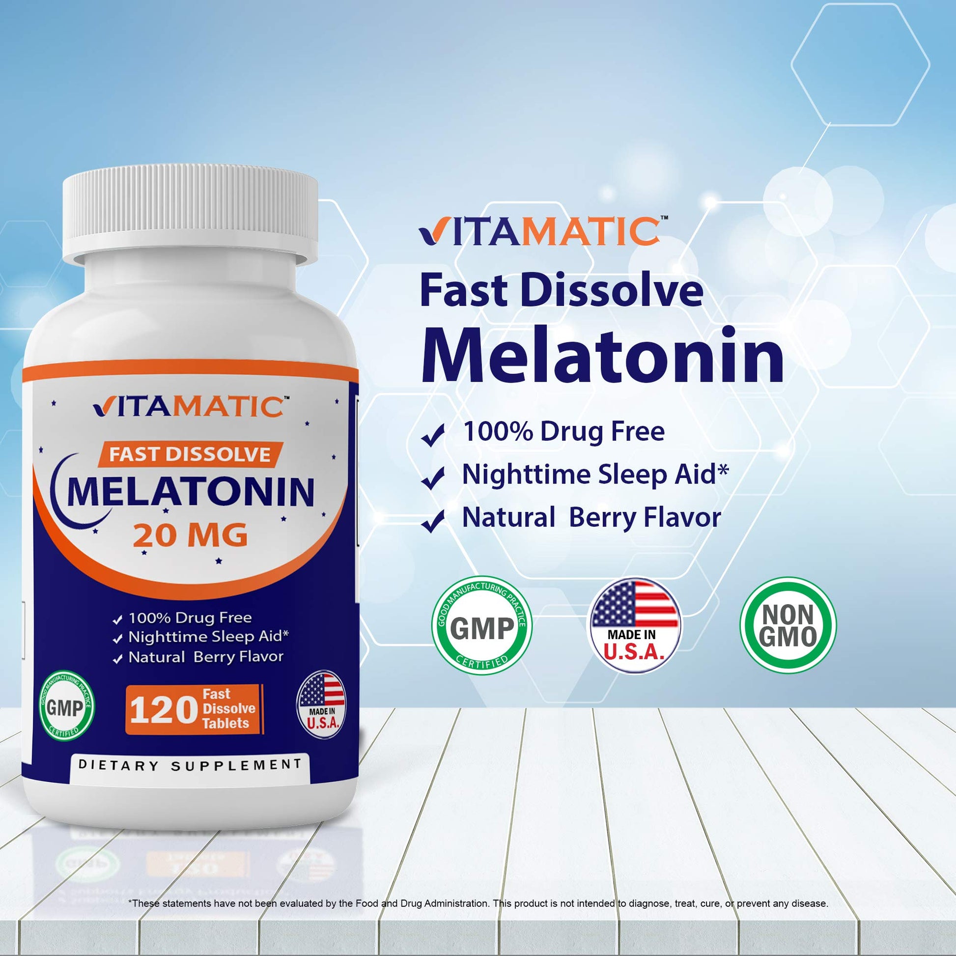 Vitamatic 2 Pack Melatonin 20mg Fast Dissolve 120 Tablets - Natural Berry Vitamatic buy supplements canada