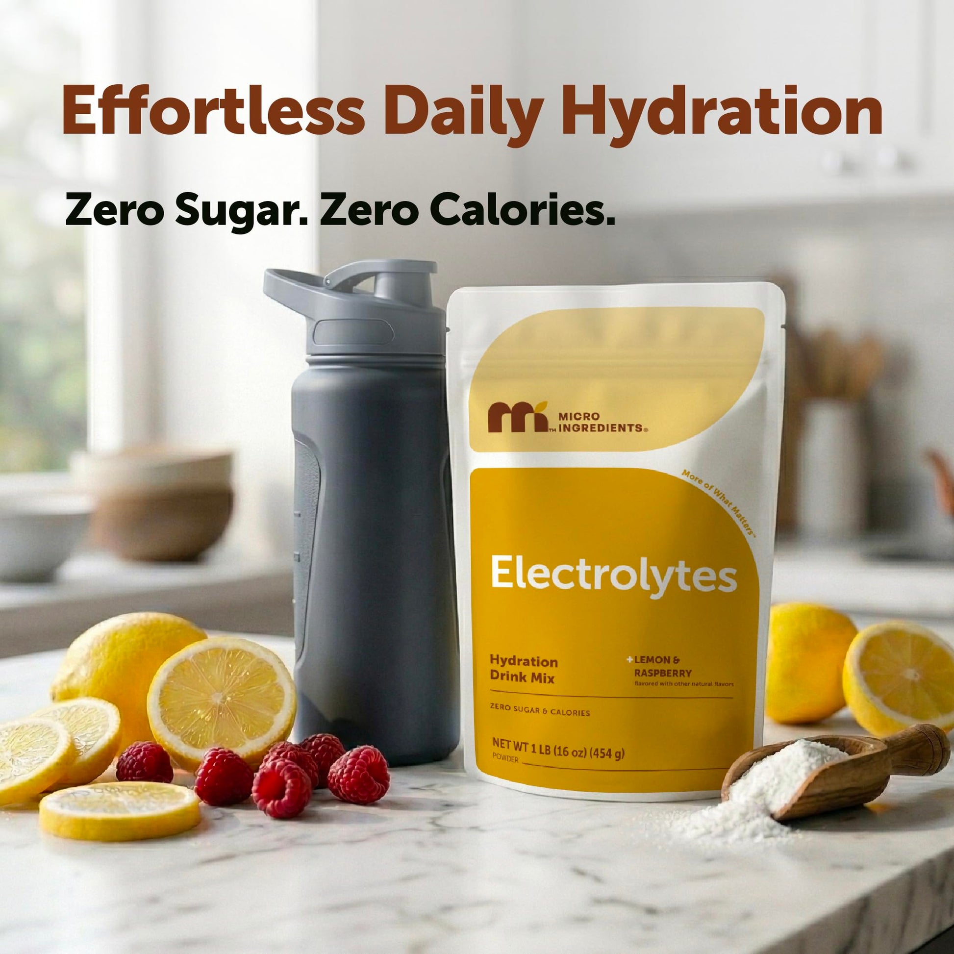 Micro Ingredients Hydration Electrolyte Powder, 1 lb (69 Servings) | Lemon Raspberry Flavor | High Potassium (1,000mg) + Coconut Water & Real Lemon Juice | No Sugar, Keto Friendly | Non-GMO Micro Ingredients buy supplements canada
