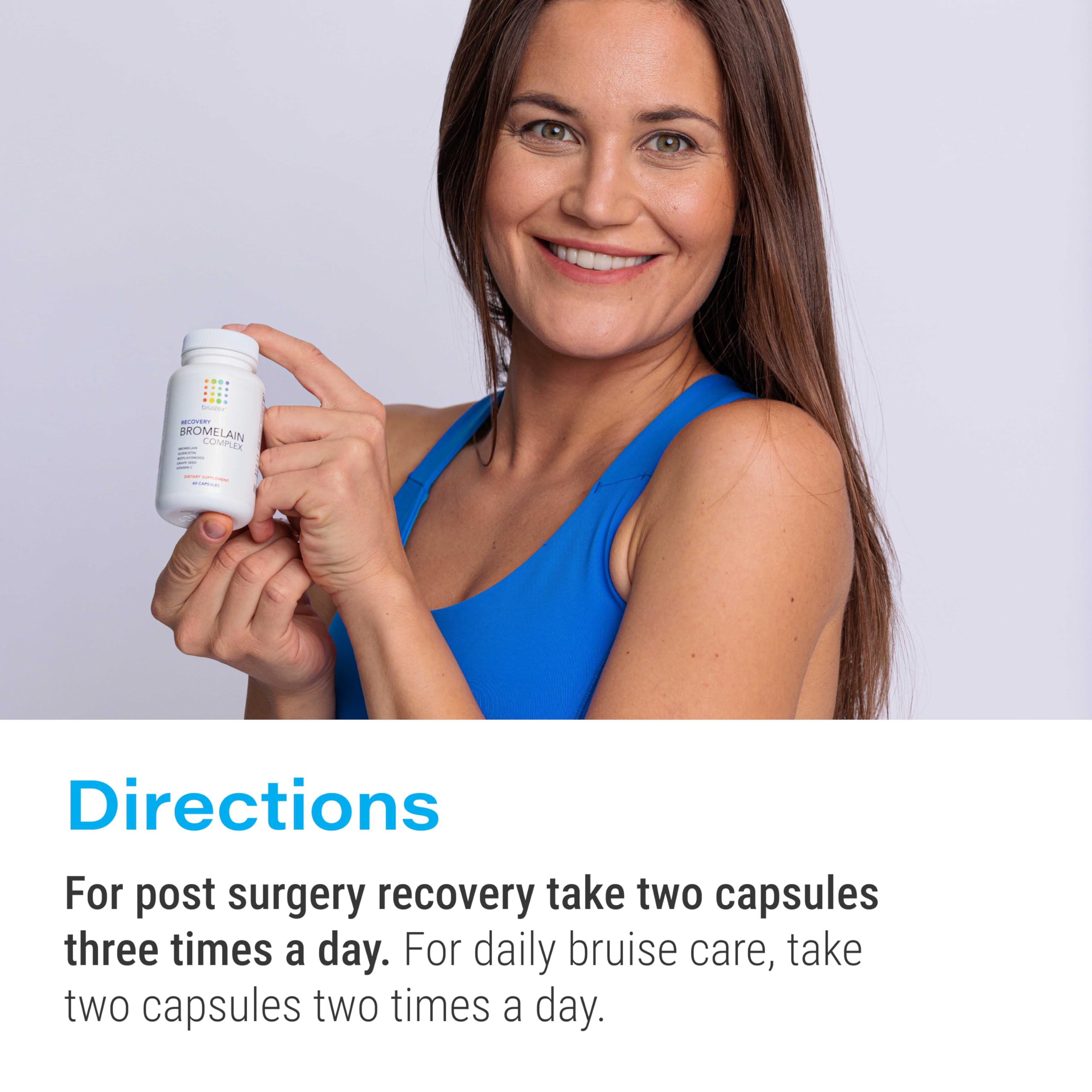 Bruizex Bromelain & Quercetin Recovery Complex - Post Surgery Recovery Bruising, Swelling Relief, Lymphatic Drainage - Post 360 lipo, BBL, Liposuction, Tummy Tuck - Non GMO - 60 Capsules Bruizex buy supplements canada