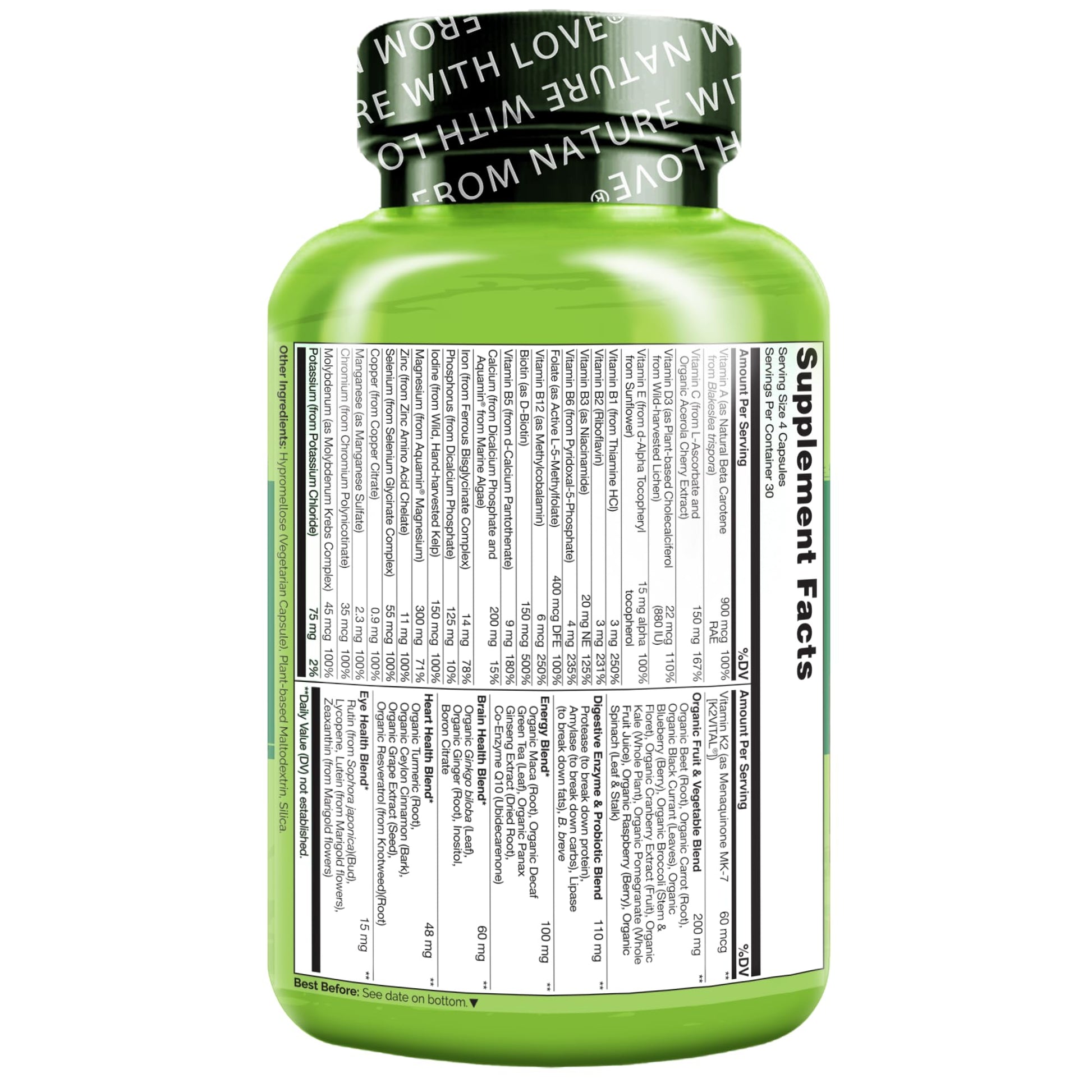 NATURELO Whole Food Multivitamin for Women - with Vitamins, Minerals, & Organic Extracts - Supplement for Energy and Heart Health NATURELO buy supplements canada