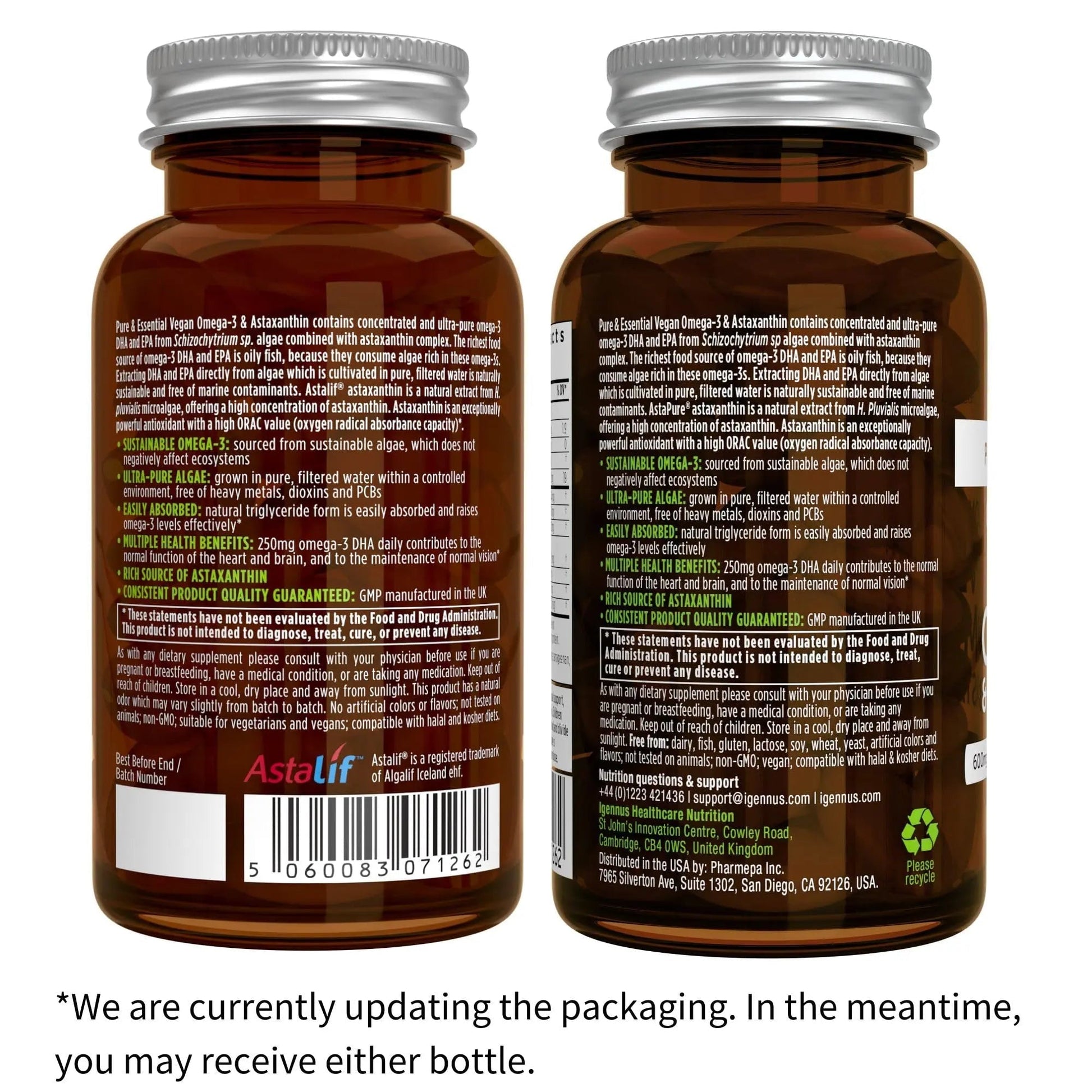 Vegan Omega-3 Algae Oil + Advanced Kids Multivitamin Gummy Bundle, High Concentration DHA & EPA + Vitamin A, B, C, D3 & E Igennus Healthcare Nutrition buy supplements canada