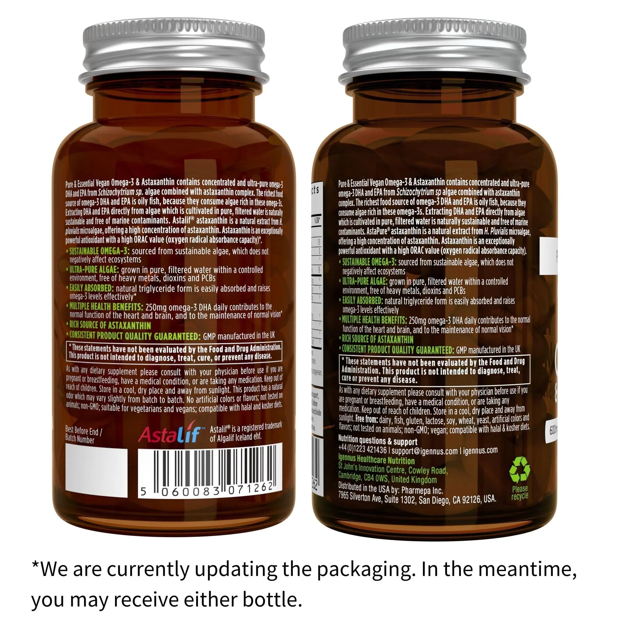 Vegan Omega-3 Algae Oil + Advanced Kids Multivitamin Gummy Bundle, High Concentration DHA & EPA + Vitamin A, B, C, D3 & E Igennus Healthcare Nutrition buy supplements canada