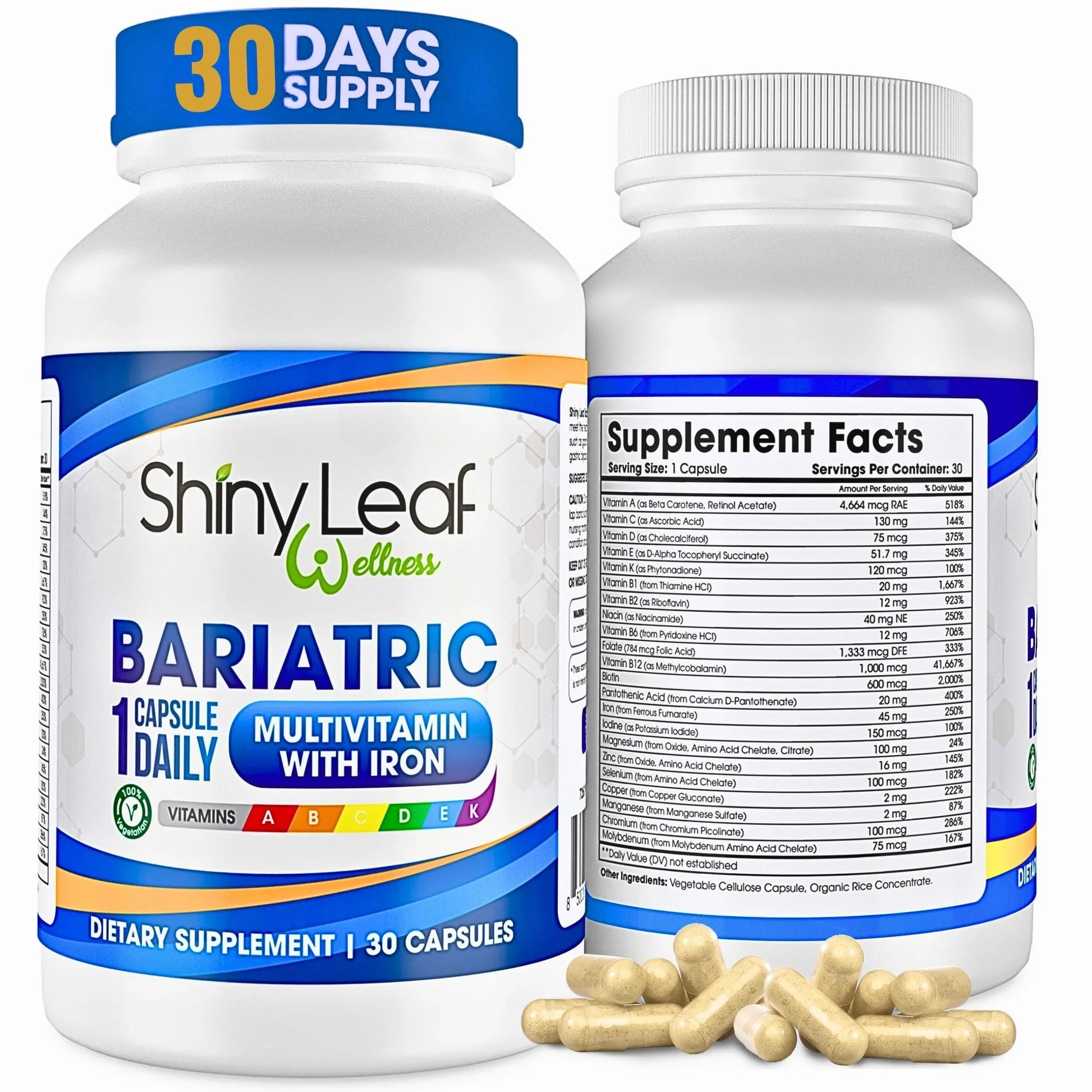 Bariatric Multivitamin with Iron One Capsule Per Day and CoQ10 100mg Supplement for Brain Health and Energy Management Shiny Leaf buy supplements canada