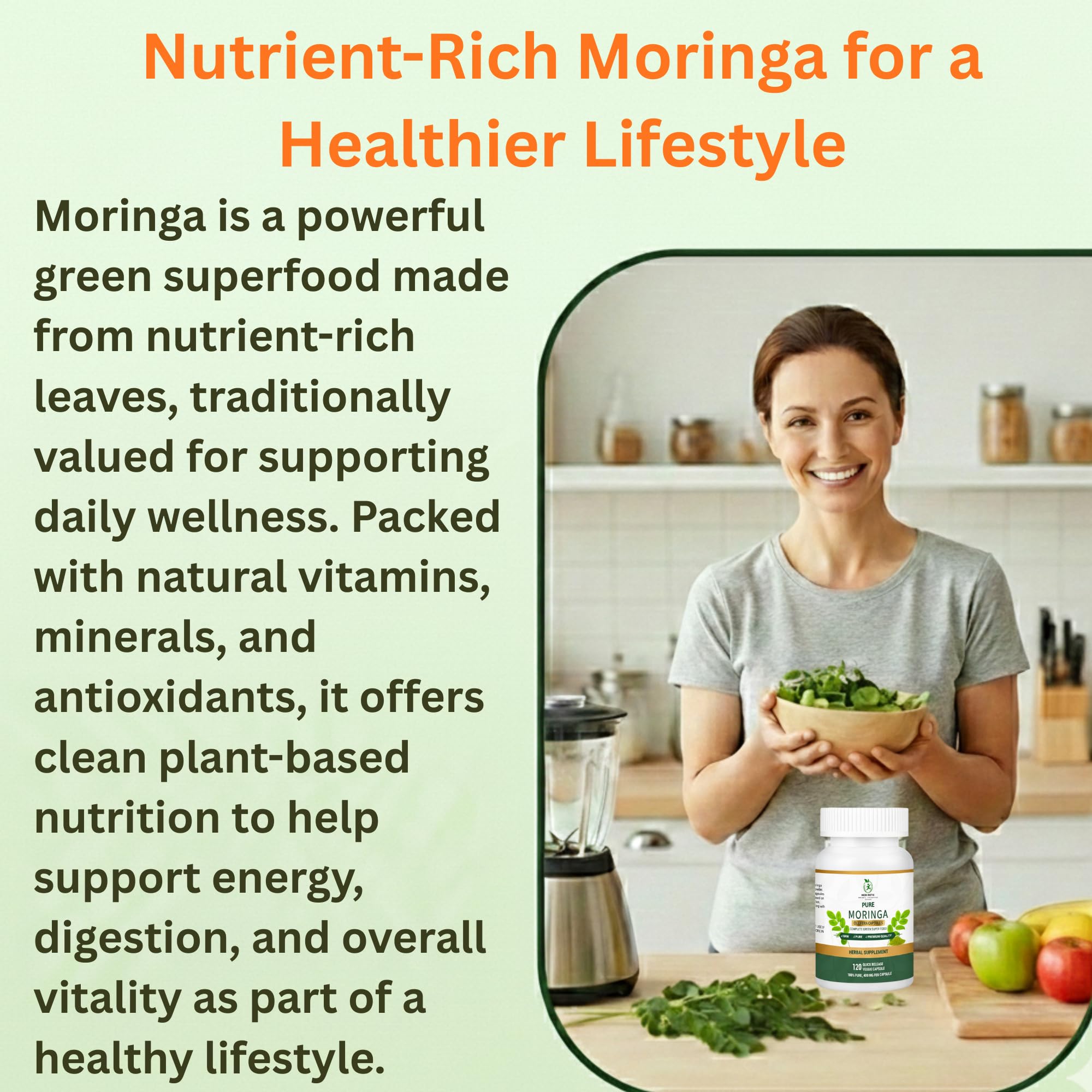 Moringa Capsules, Moringa Pure Capsules For Energy, Immune Support, Gut Health & Powerful Green Superfood, Rich In Antioxidants, Essential Vitamins & Amino Acids MEDI BOTIC buy supplements canada