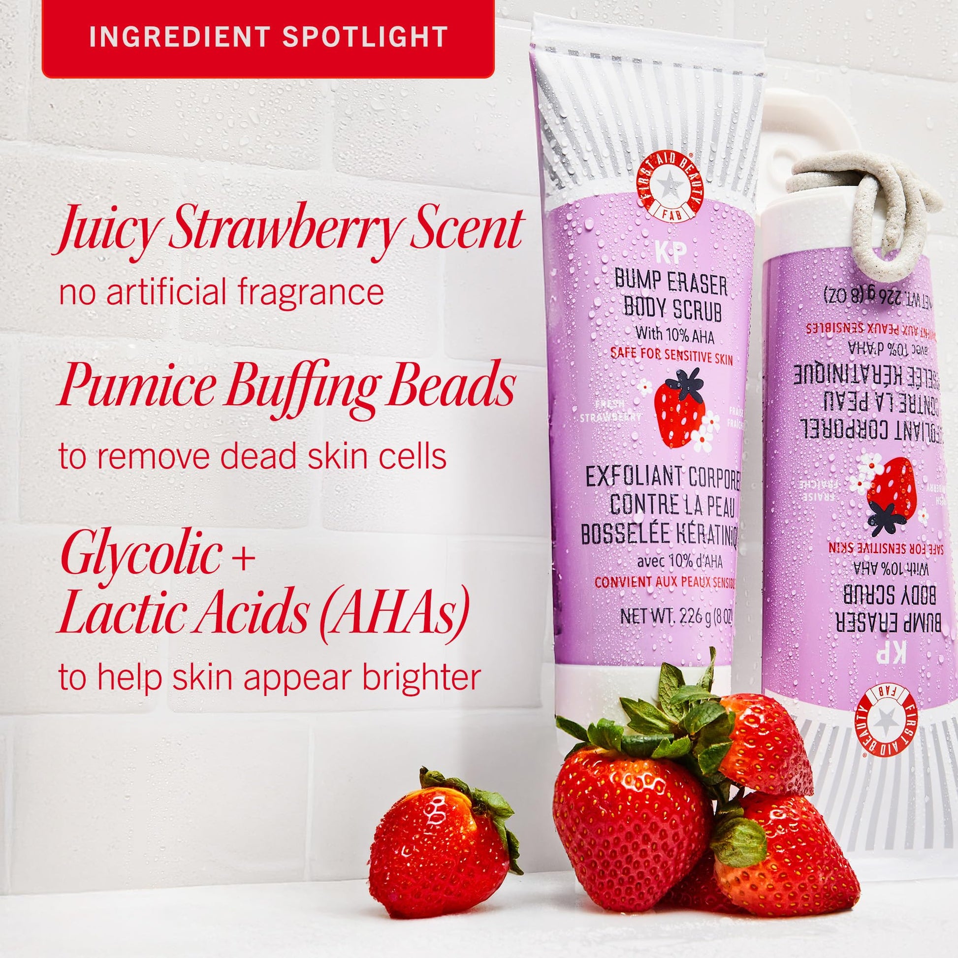 First Aid Beauty - KP Bump Eraser Body Scrub with 10% AHA, Keratosis Pilaris Exfoliator with Glycolic and Lactic acids, Helps Reduce Chicken Skin Bumps First Aid Beauty buy supplements canada