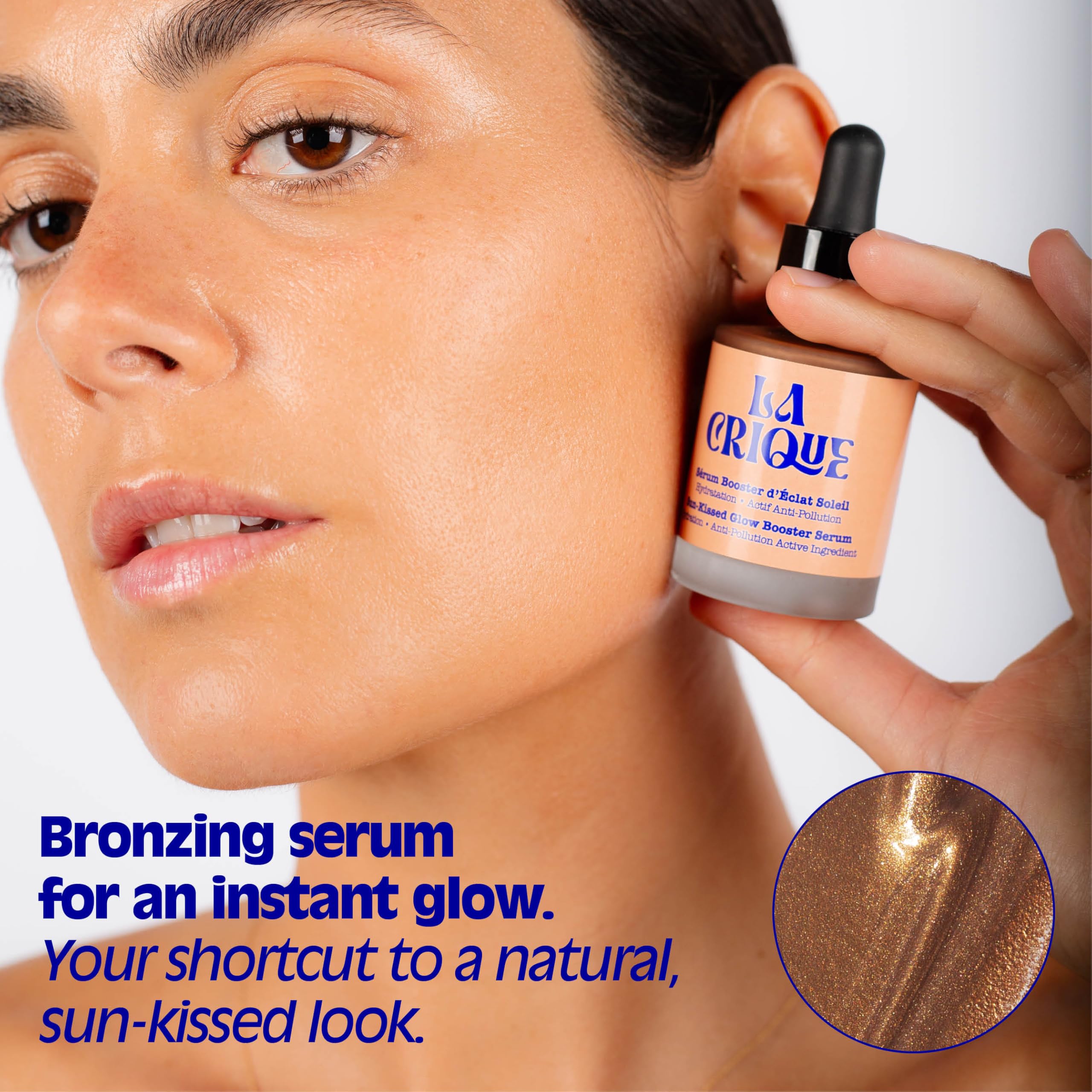 La Crique Bronzing Face Serum - Hydrating Bronzing Drops with Hyaluronic Acid & Anti-Pollution Protection - Natural Sun-Kissed Glow for All Skin Types - Vegan Friendly, Clean Beauty - 1 fl oz LA CRIQUE buy supplements canada