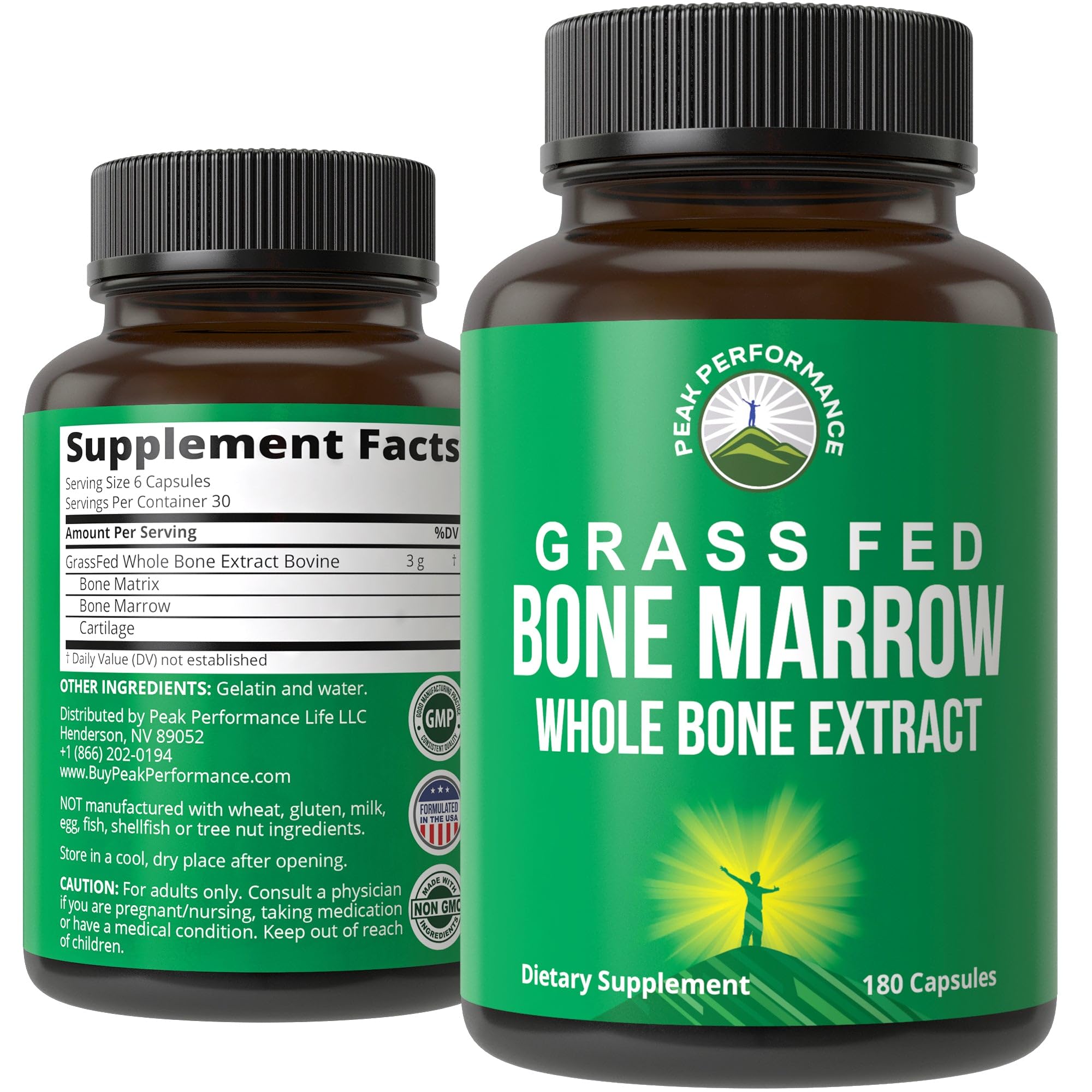 Peak Performance Grass Fed Bone Marrow - Whole Bone Extract Supplement 180 Capsules. Superfood Pills Rich in Collagen, Vitamins, and Amino Acids. from Matrix, Marrow, Cartilage. Ancestral Tablets Peak Performance buy supplements canada