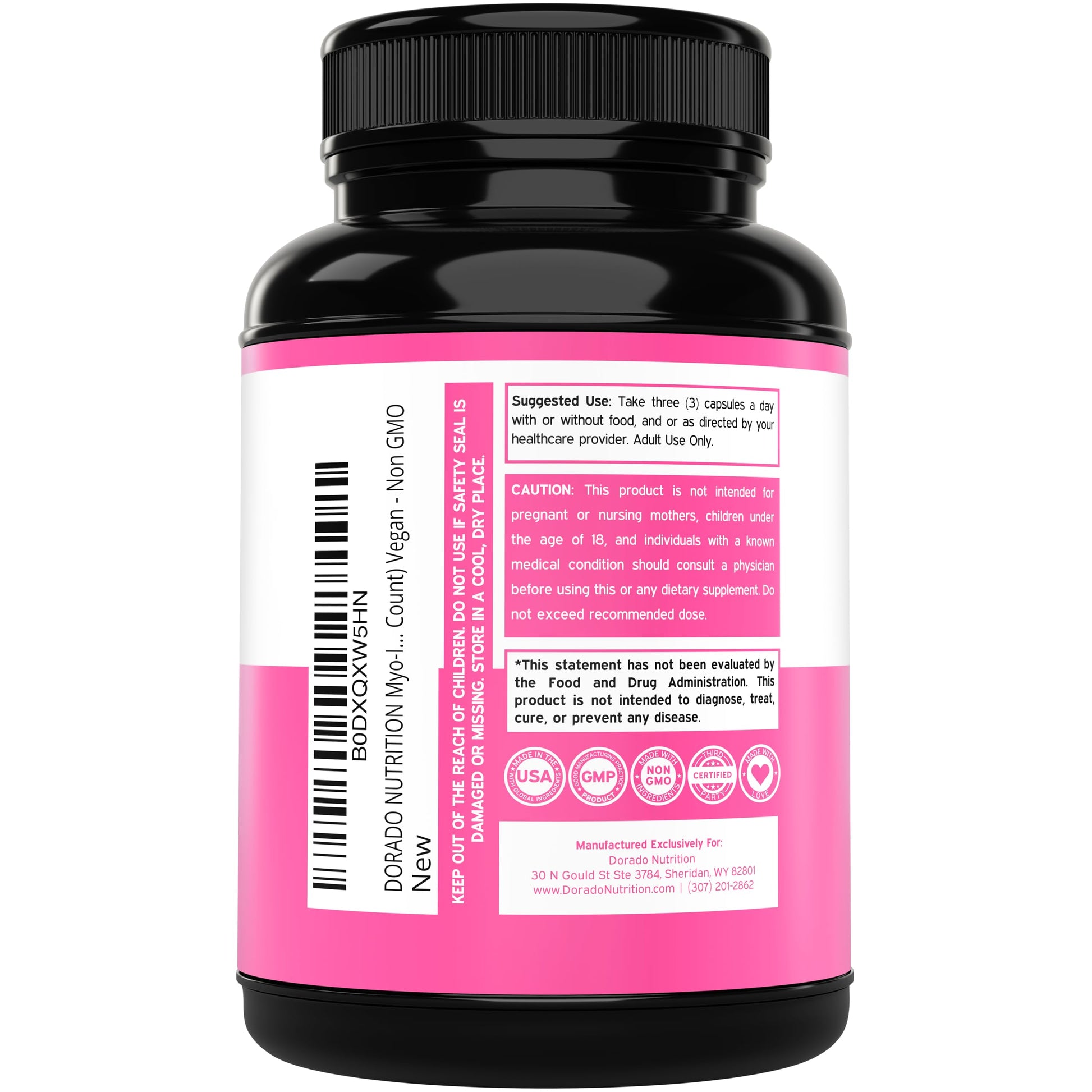 Myo-Inositol & D-Chiro Inositol Supplement For Women (90 Capsules, 40:1 Ratio Myo Inositol) Hormone Balance for Women - 10 in 1 Formula - Third Party Tested, Vegan Safe & USA Made - (90 Count) DORADO NUTRITION buy supplements canada