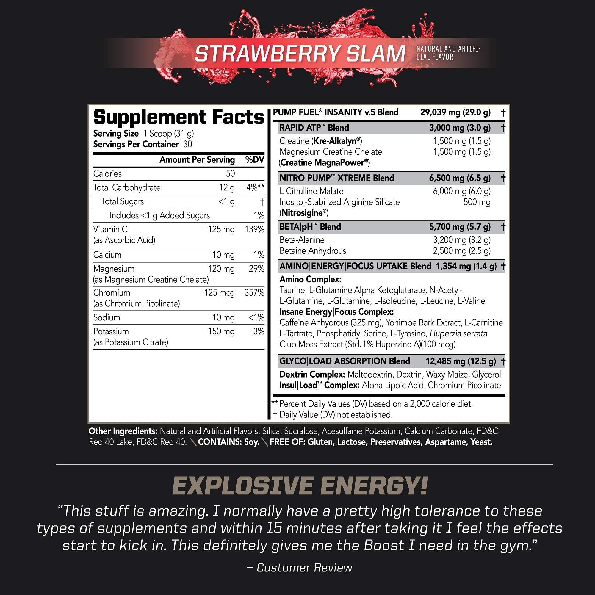 PMD Sports Ultra Pump Fuel Insanity - Pre Workout - Strawberry Slam (30 Servings) Sports PMD buy supplements canada