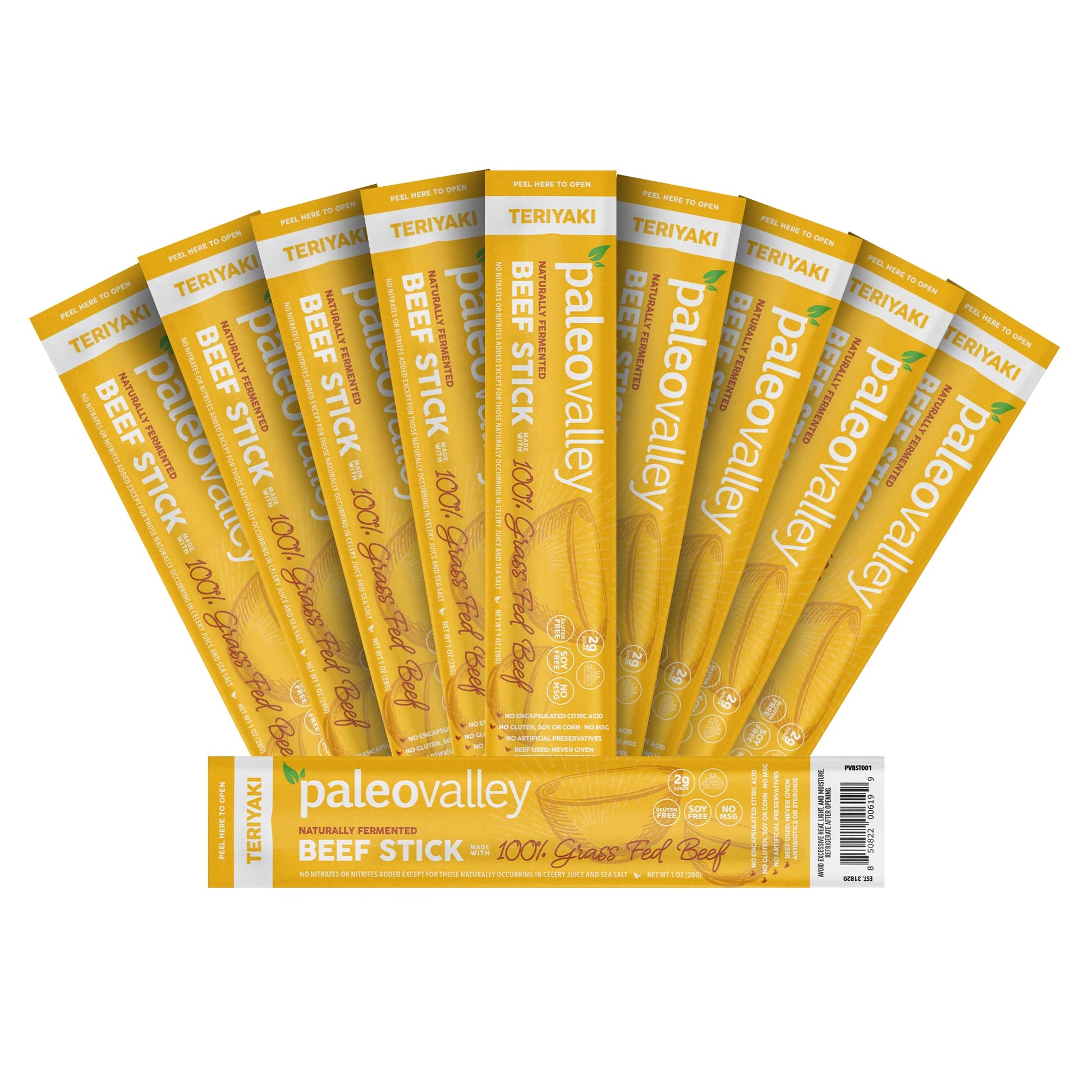 Paleovalley 100% Grass Fed Teriyaki Beef Sticks - Delicious Gluten Free Beef Snack - High Protein Keto Friendly Paleovalley buy supplements canada