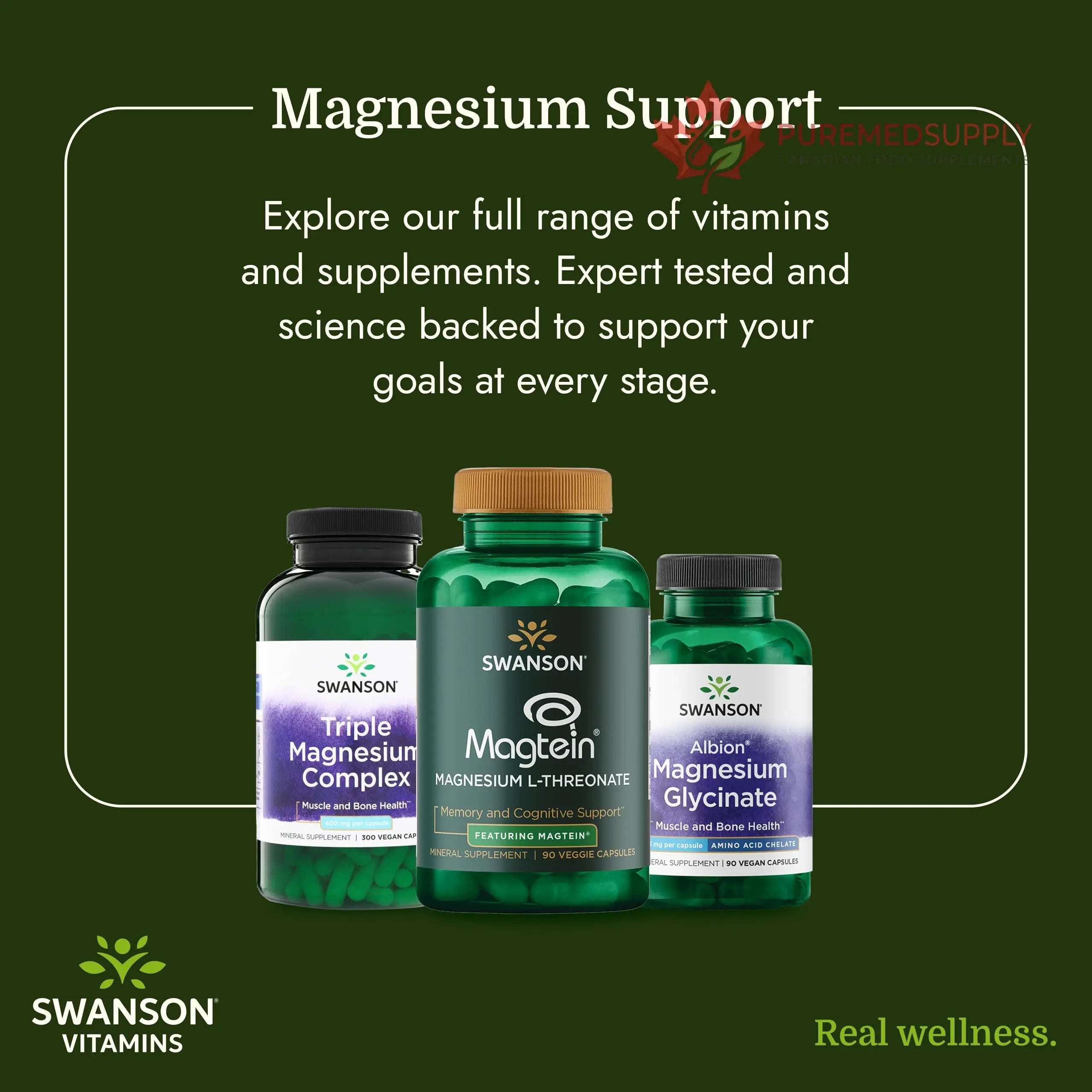 Swanson Triple Magnesium Complex - 100 Capsules, 400mg Each Swanson buy supplements canada