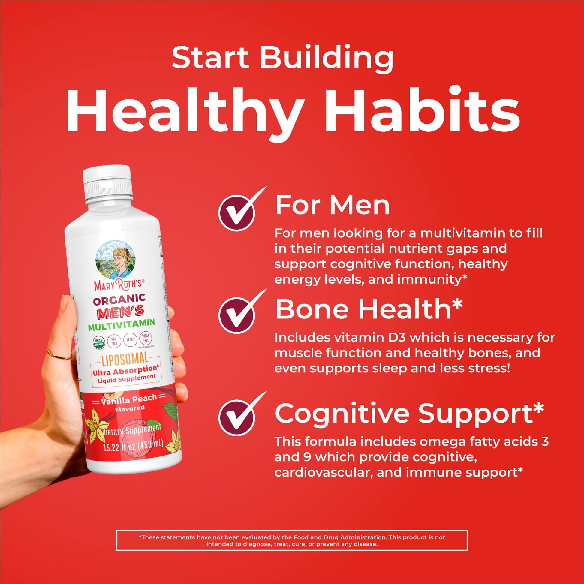 MaryRuth Organics Multivitamin for men | Sugar Free mens Multivitamin | Liquid Vitamins for men | Immune Support Supplement | Cognitive Health & Overall Wellness | Vegan | Non-GMO | 15.22 Fl Oz MARYRUTH'S buy supplements canada
