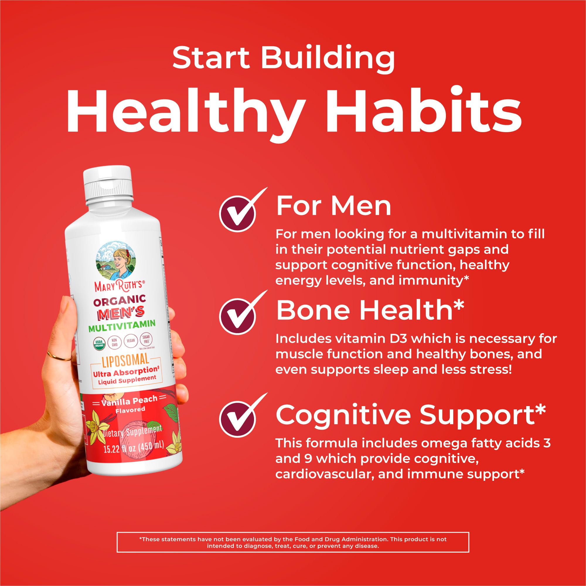 MaryRuth Organics Multivitamin for men | Sugar Free mens Multivitamin | Liquid Vitamins for men | Immune Support Supplement | Cognitive Health & Overall Wellness | Vegan | Non-GMO | 15.22 Fl Oz MARYRUTH'S buy supplements canada
