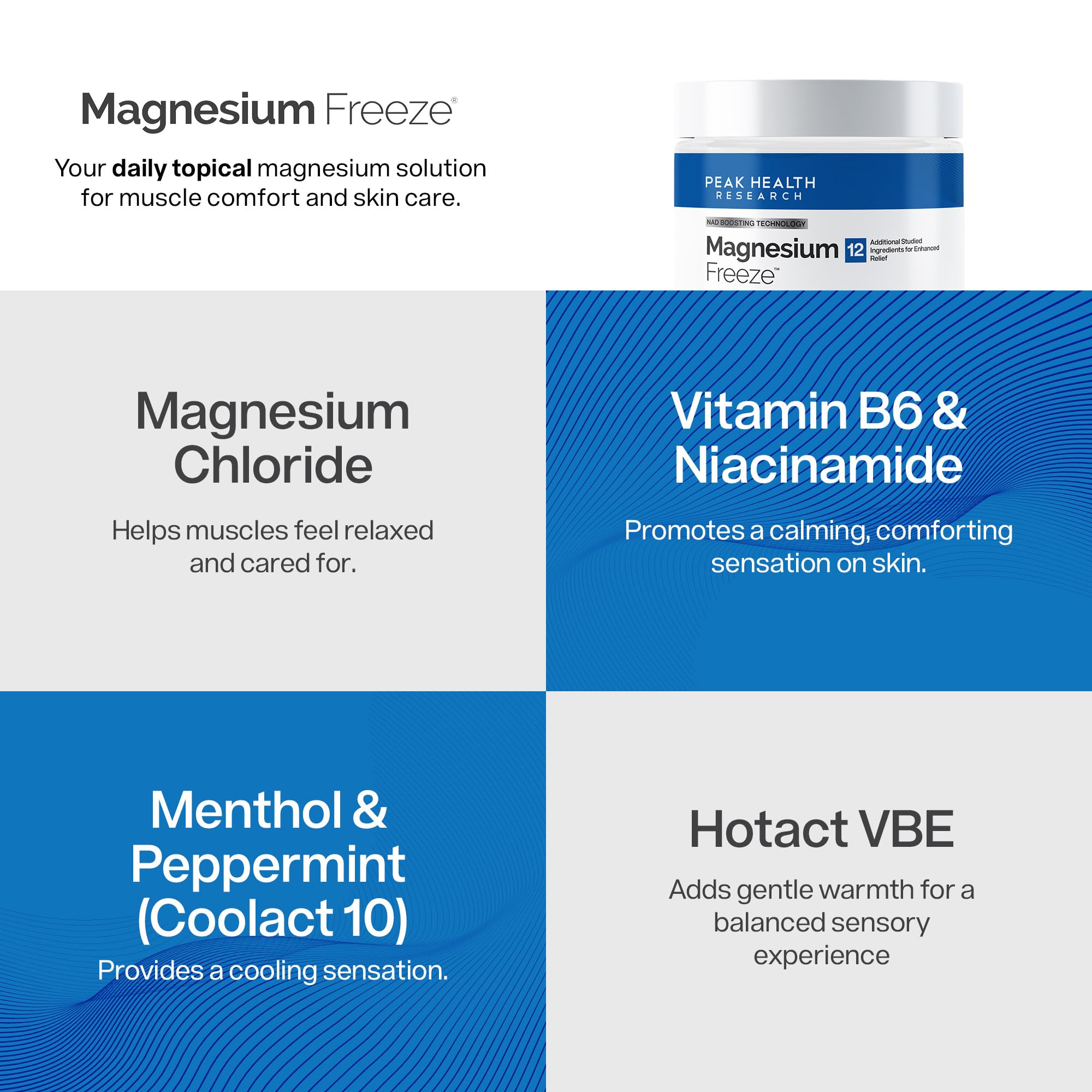 Magnesium Freeze - Topical Magnesium Cream with Niacinamide for Joints, Low Back, Sciatic Nerve, Knee, Hip, & Foot - Fast Acting Cooling Formula - Lightweight, Non-Greasy - 4oz OsteoShield buy supplements canada