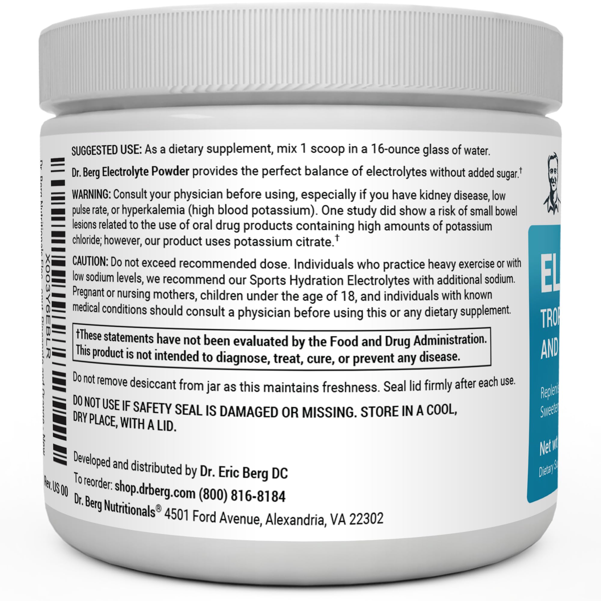 Dr. Berg Hydration Keto Electrolyte Powder - Enhanced w/ 1,000mg of Potassium Dr. Berg Nutritionals buy supplements canada