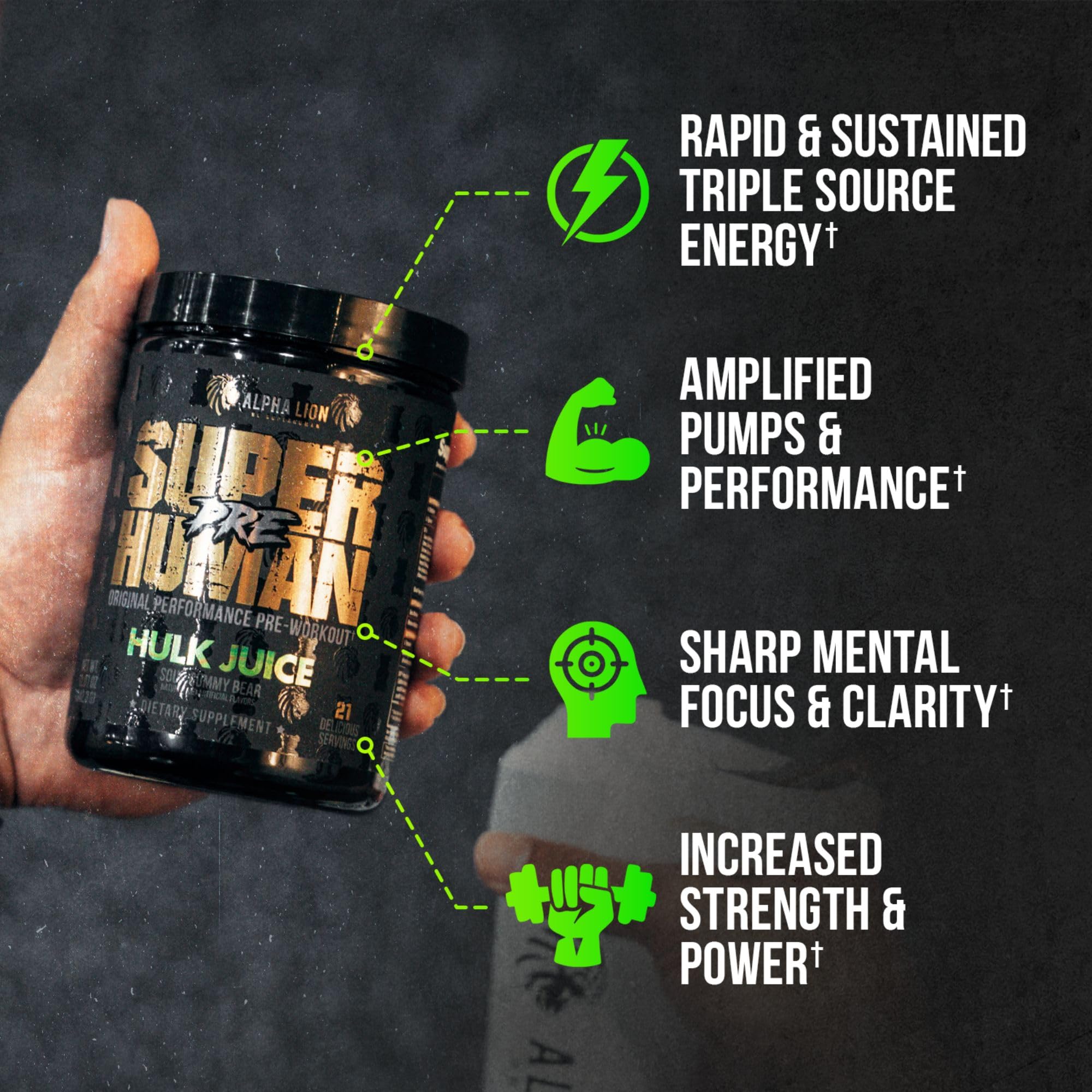 ALPHA LION Superhuman Pre Workout Powder & Post Workout Recovery Bundle, Sustained Energy & Focus + Lean Muscle Growth, Strength & Volume (Hulk Juice & Muscle Marg ALPHA LION buy supplements canada