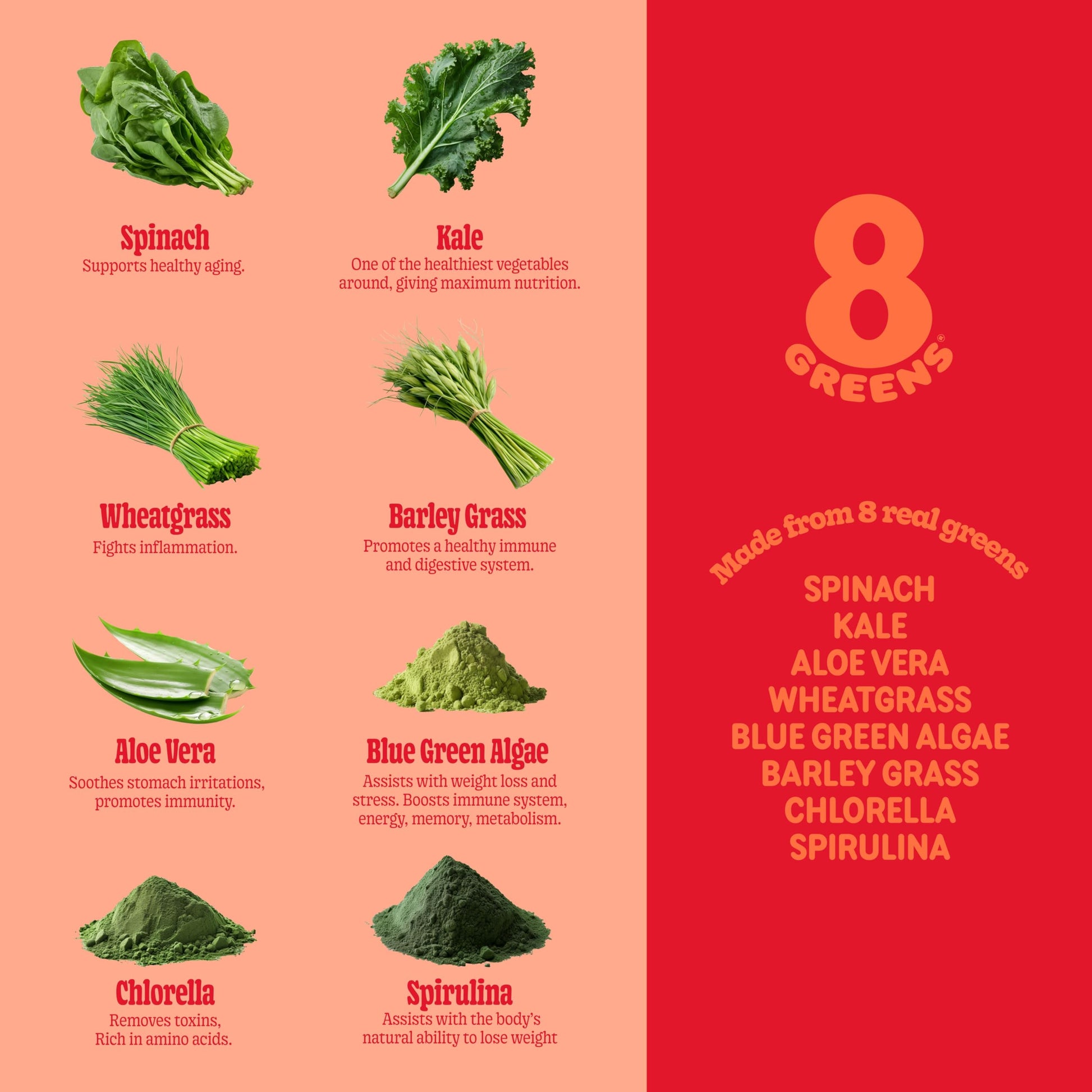 8Greens Supergreens Tablets | Super Greens Powder Superfood Tablet, Metabolism Immunity & Focus, Daily Greens Effervescent Tablets, Organic: Aloe Vera, Spirulina, Chlorella, Blood Orange, 30 Servings 8Greens buy supplements canada
