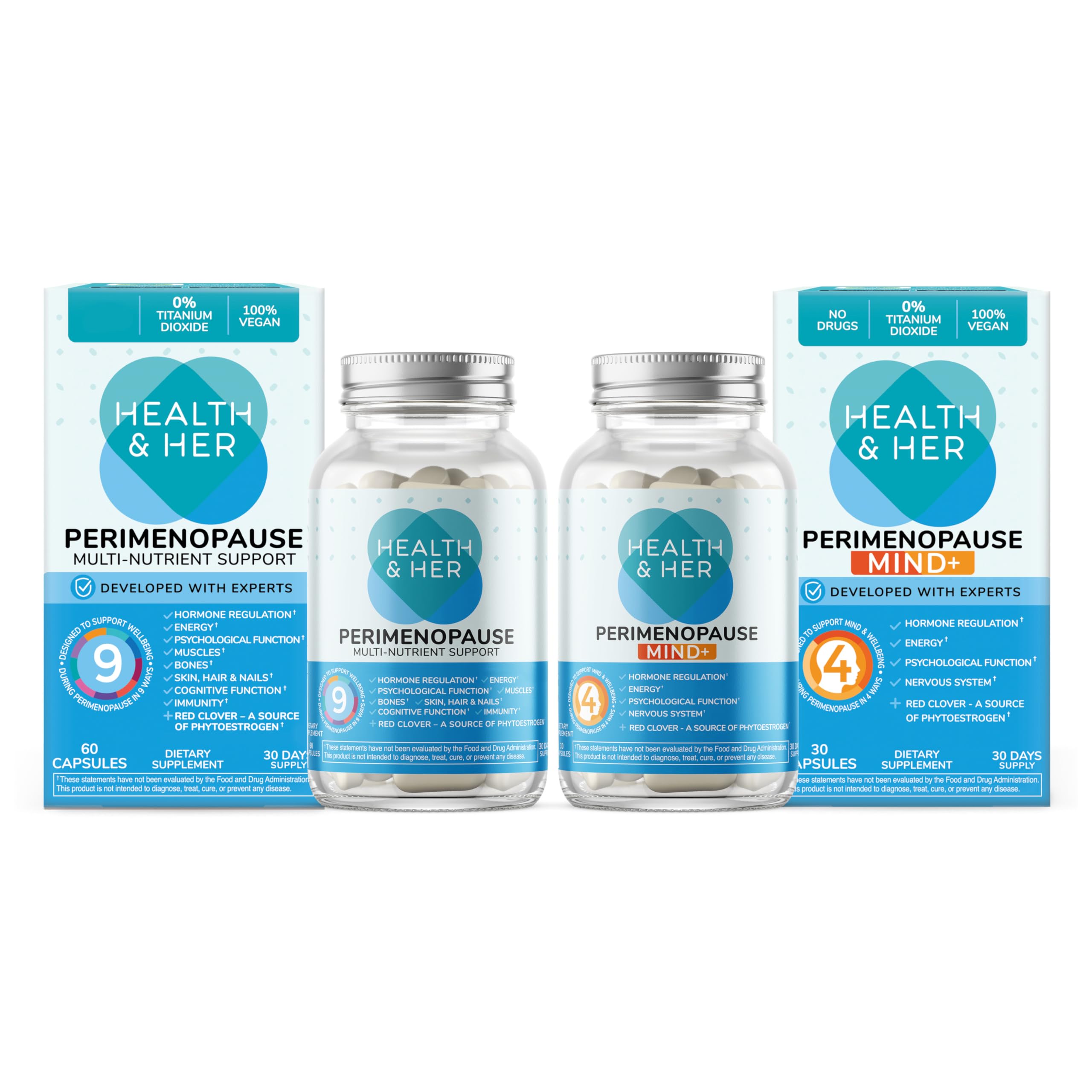 Health & Her Perimenopause & Mind+ - Multi-Nutrient and Cognitive Function Support Bundle (1-Month Supply) Health and Her buy supplements canada