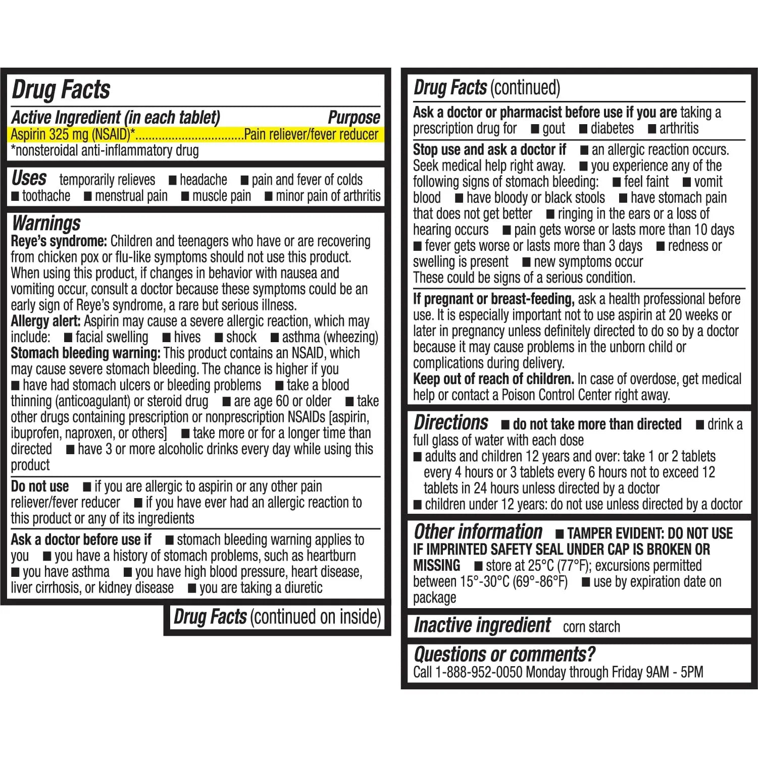 HealthA2Z® Aspirin 325mg | Uncoated Tablets |Original Strength | Pain Reliver | Fever Reducer | Compare to Bayer® Active Ingredients… (300 Counts) HealthA2Z buy supplements canada