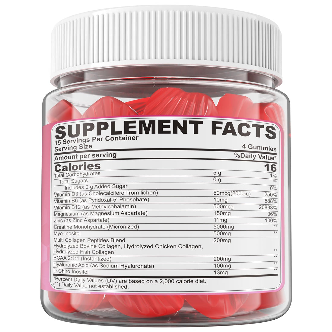 Creatine for Women Gummies, Micronized Creatine Monohydrate + Myo-Inositol, Collagen Peptides, BCAAs, Hyaluronic Acid, Vitamin B6 B12, Zinc for Enërgy, Föcus, Hörmonal Balance, Sugar Free, 120 Counts LILICARE buy supplements canada