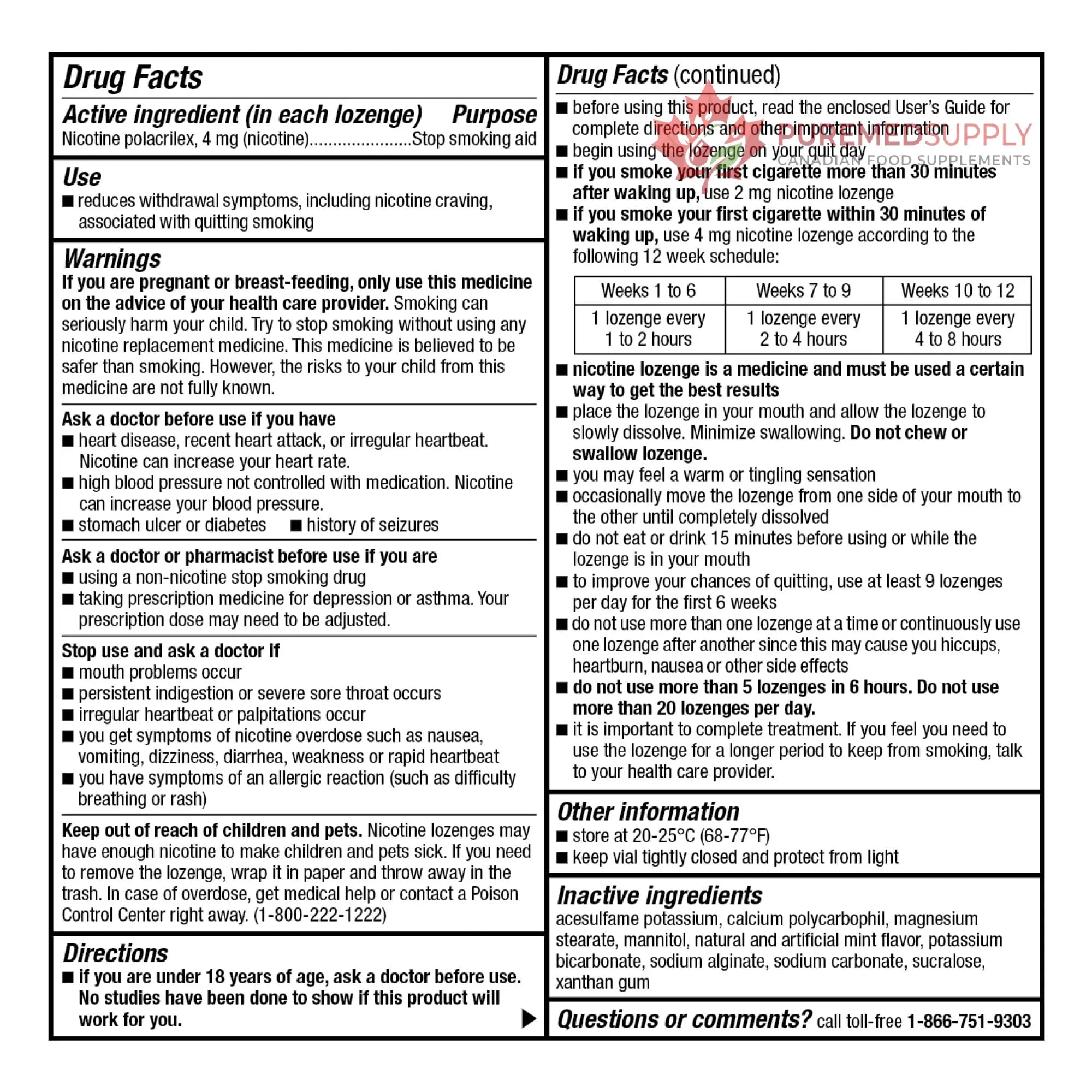 Amazon Basic Care Mini Nicotine Polacrilex Lozenge, 4 mg, Mint Flavor, Stop Smoking Aid, Smoking Cessation, Reduces Nicotine Cravings, 27 Count Amazon Basic Care buy supplements canada
