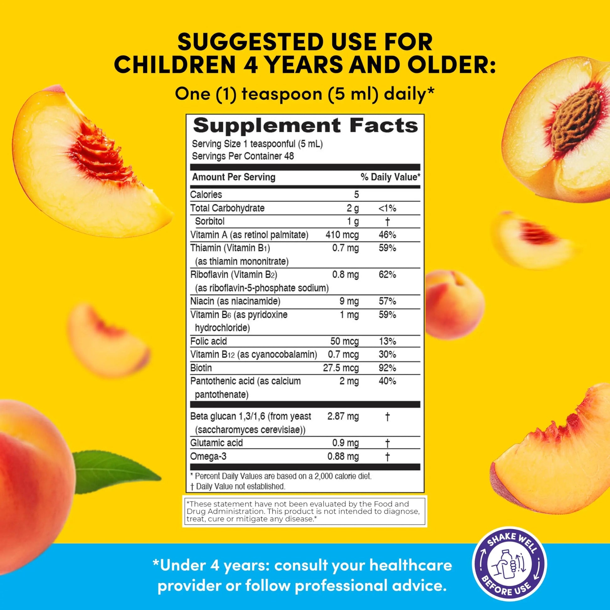 GirafKids Liquid Multivitamin for Kids Ages 4+, 8oz - Daily Child Vitamins with Biotin, Vitamin A, B Complex, Folic Acid, Omega-3 & Beta Glucan PHARMADEL buy supplements canada