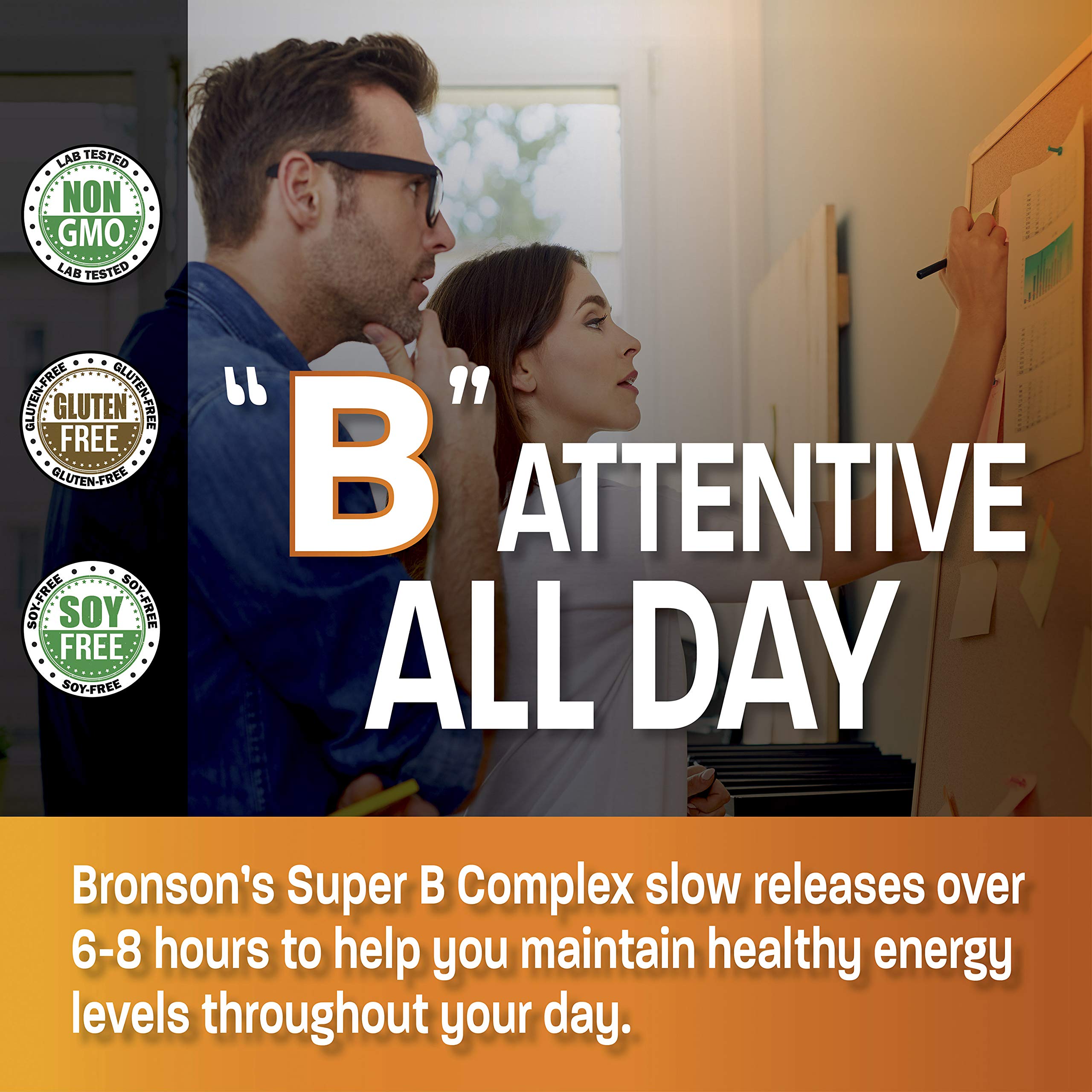 Bronson Super B Vitamin B Complex Sustained Slow Release Vitamin B1, B2, B3, B6, B9 Bronson buy supplements canada